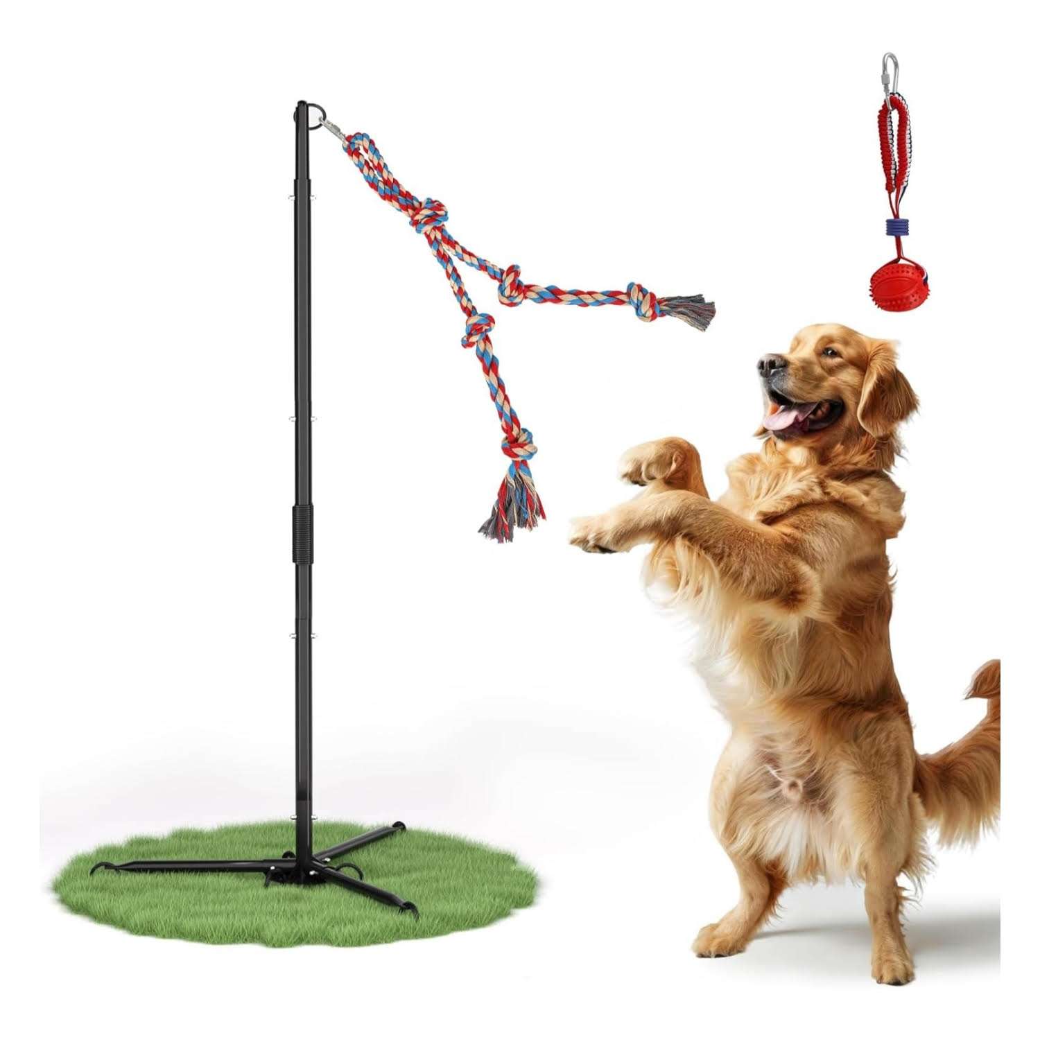 juguete interactivo patio perros tira y afloja estaca acero ajustable ideal para mascotas en chile