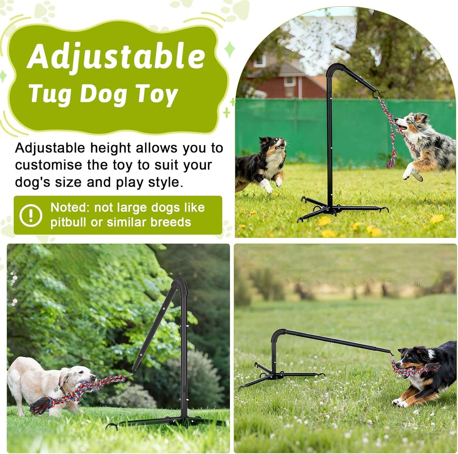 juguete interactivo patio perros tira y afloja estaca acero ajustable ideal para mascotas en chile