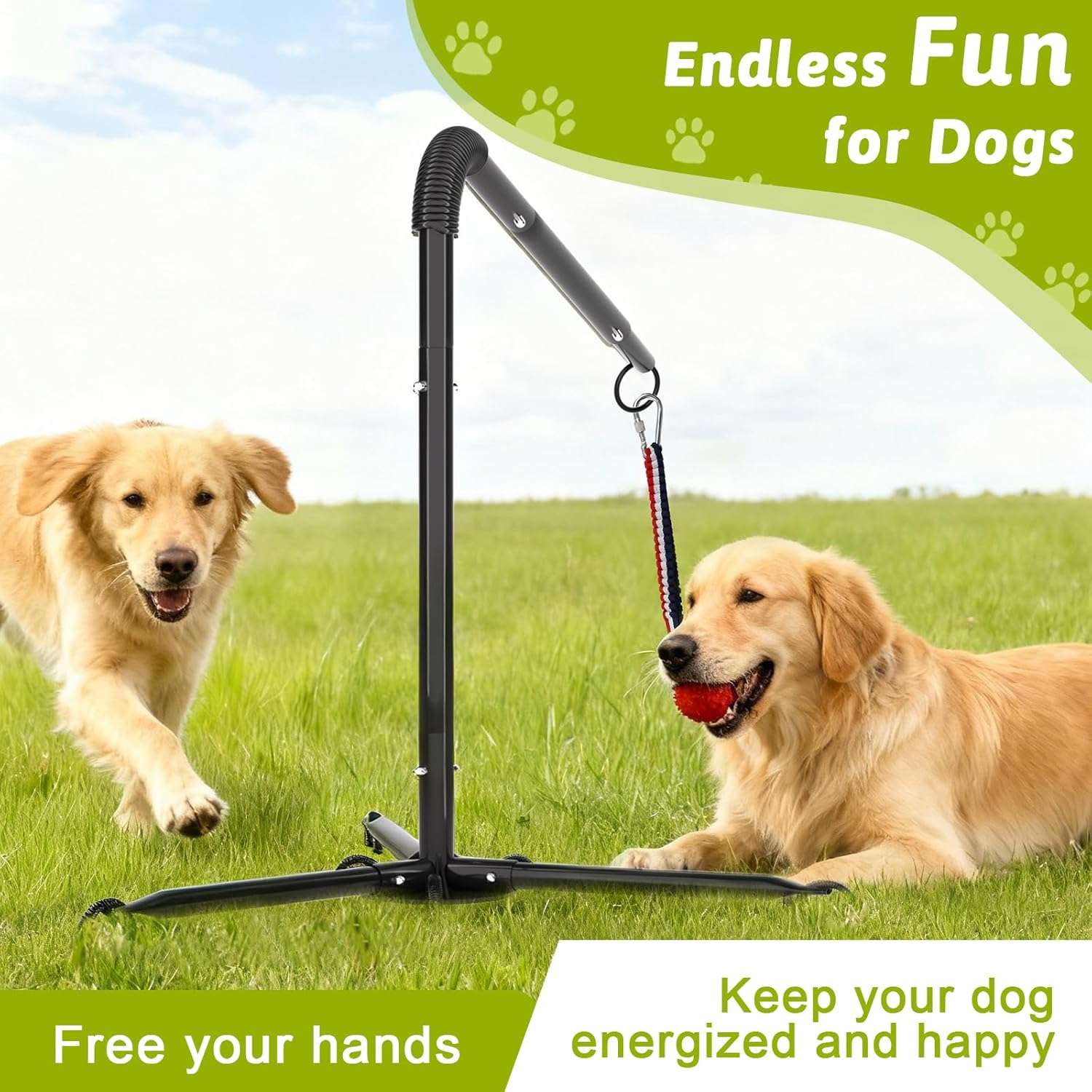 juguete interactivo patio perros tira y afloja estaca acero ajustable ideal para mascotas en chile