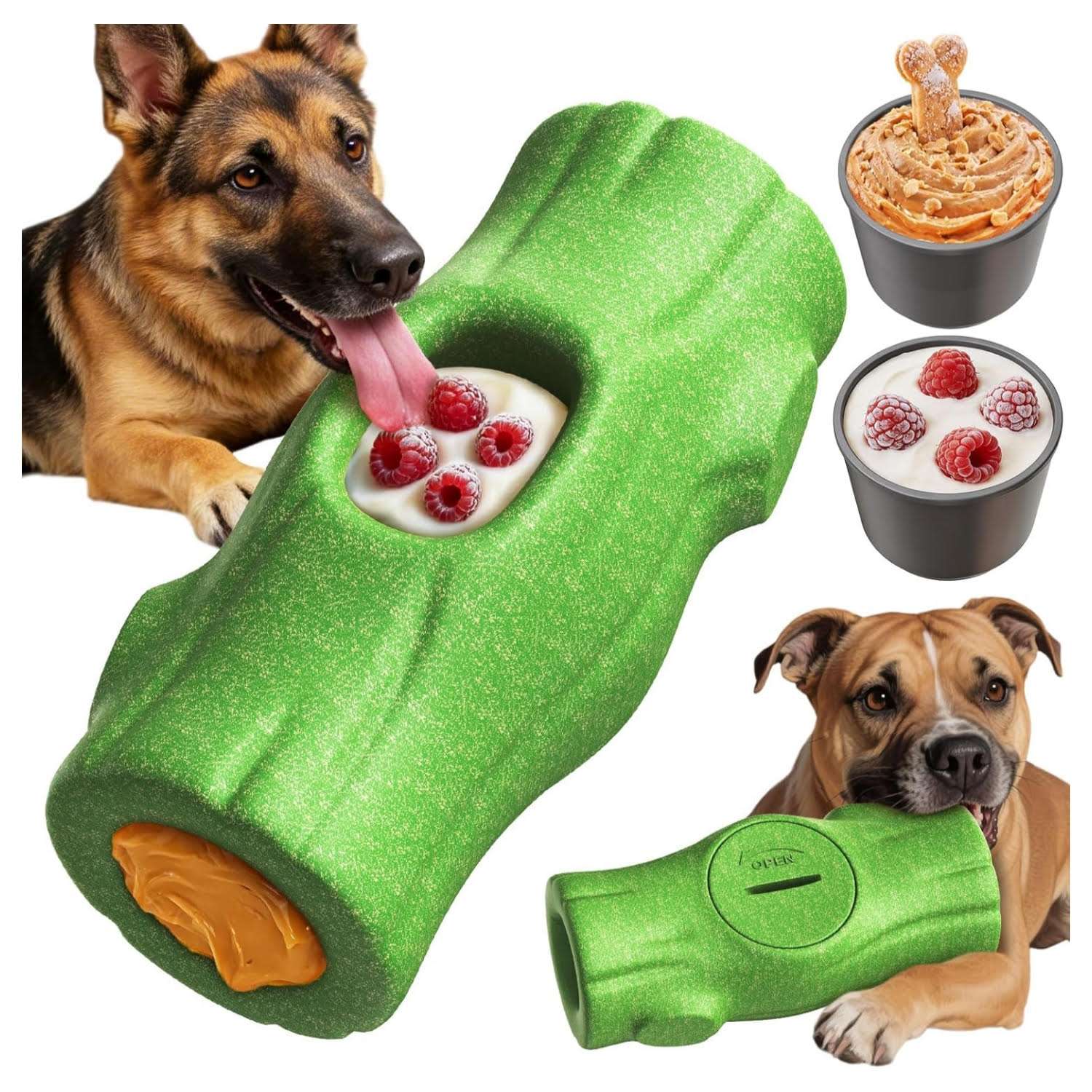 juguete interactivo dispensador golosinas congeladas perros forma tronco nailon lavable ideal para chile