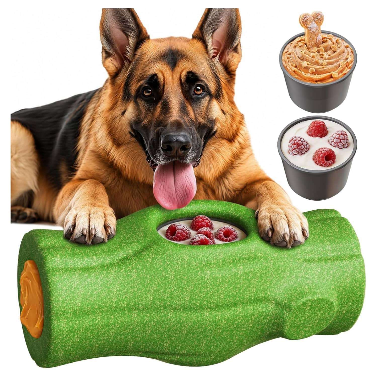juguete interactivo dispensador golosinas congeladas perros forma tronco nailon lavable ideal para chile