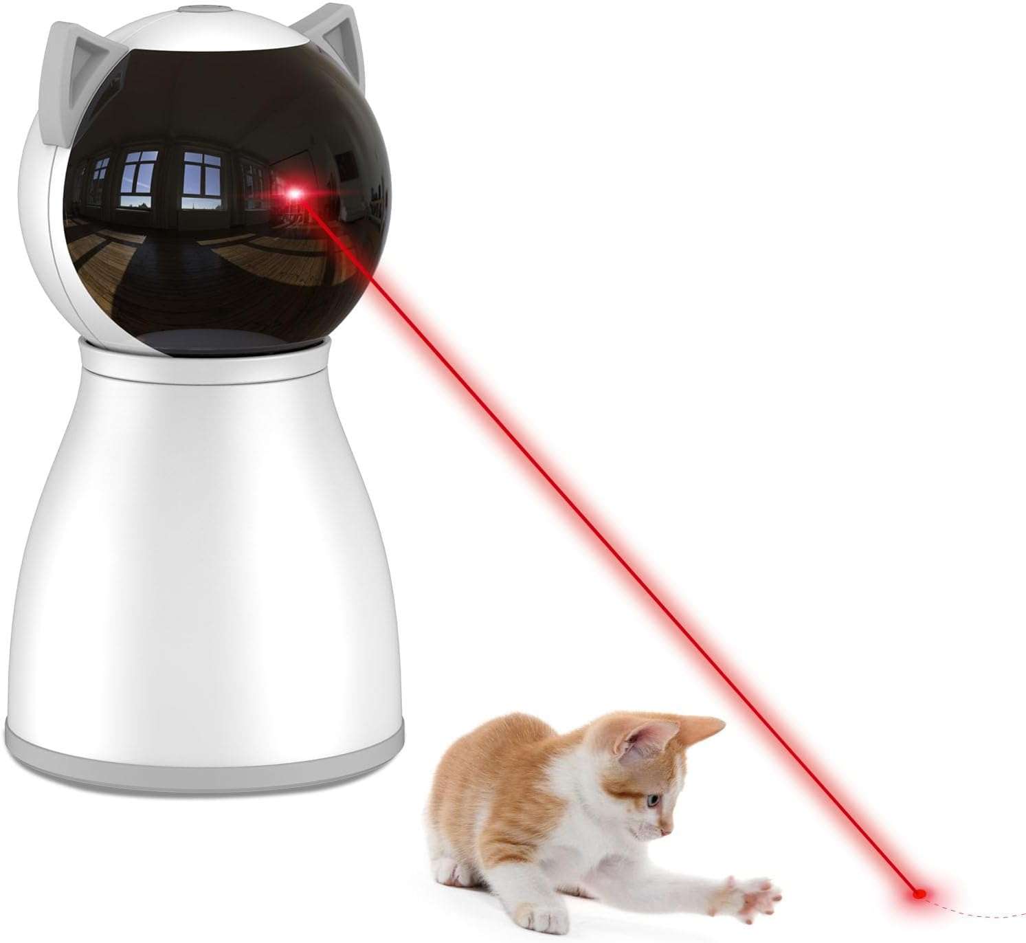 juguete láser automático y recargable para gatos con trayectoria aleatoria y sensor de movimiento YVE LIFE