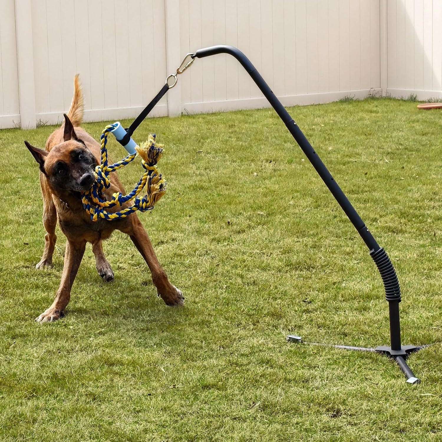 poste interactivo perros tira y afloja exterior acero 120 centimetros ideal para patios en chile