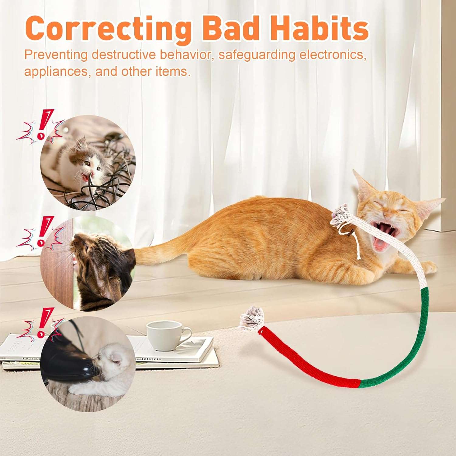 set 3 juguetes gatos cuerda sisal masticable 70 centimetros limpieza dental hierba gatera ideal para interior en chile