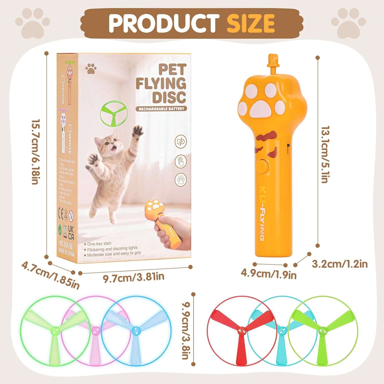 lanzador discos voladores gatos recargable usb 6 discos luz led ideal para interior en chile