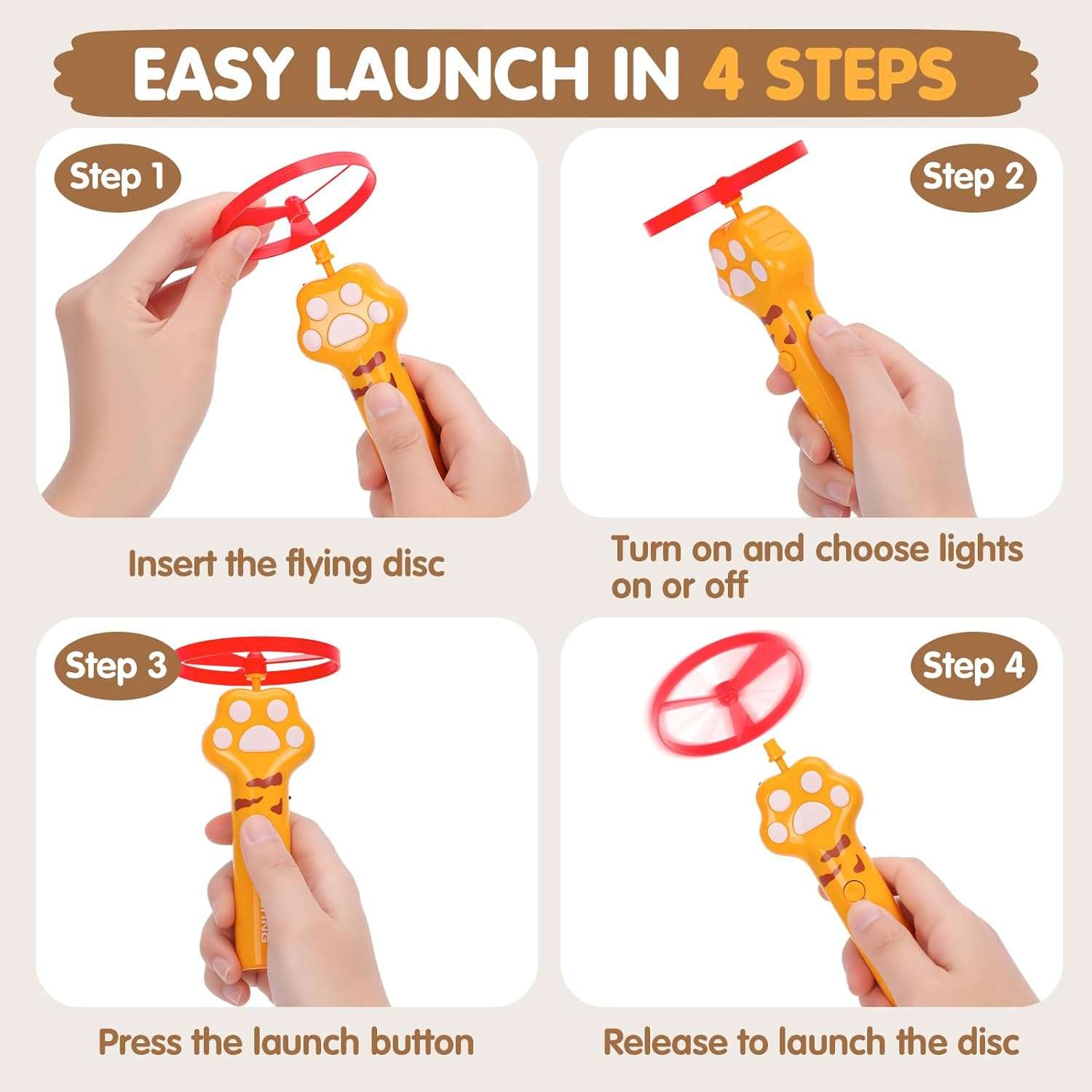 lanzador discos voladores gatos recargable usb 6 discos luz led ideal para interior en chile