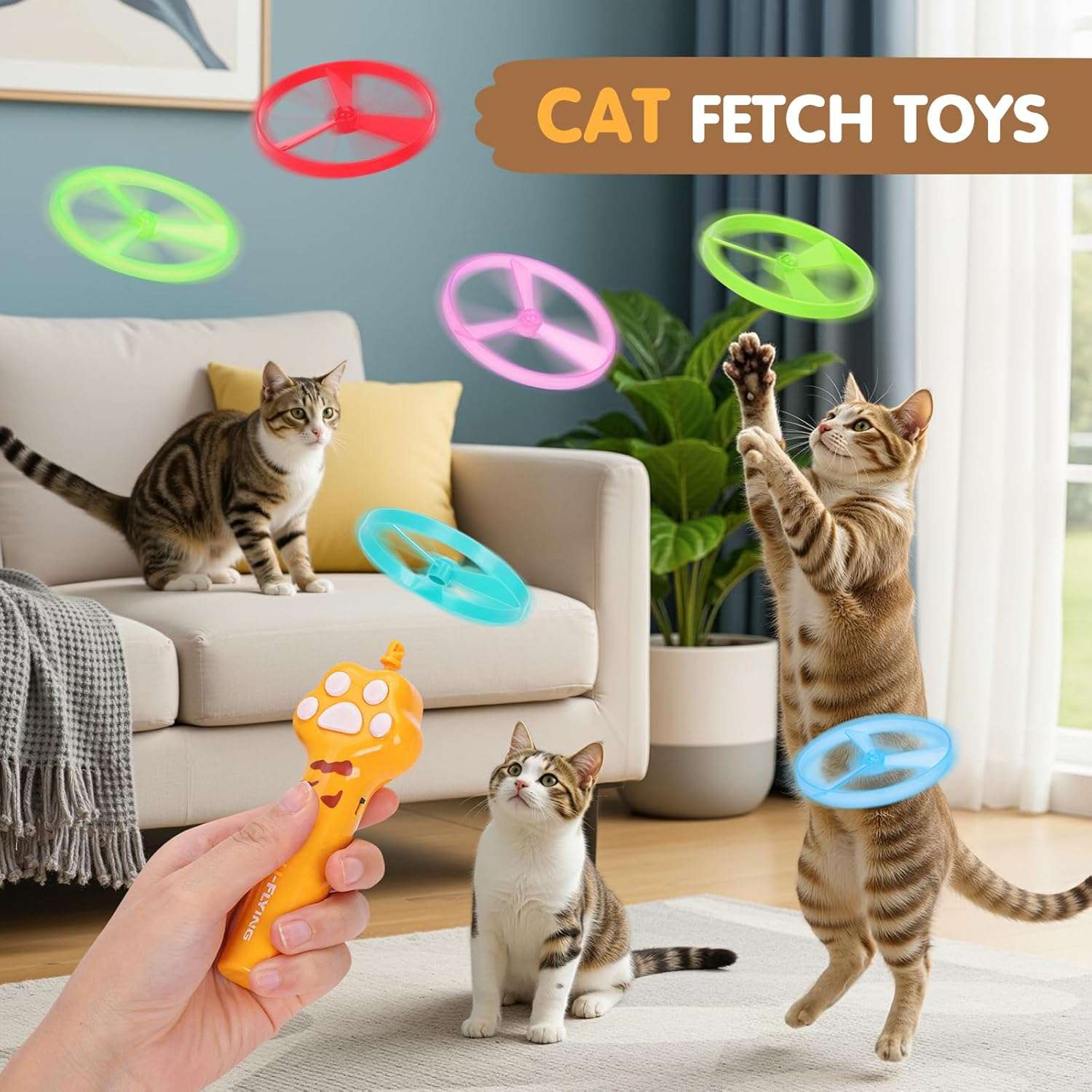 lanzador discos voladores gatos recargable usb 6 discos luz led ideal para interior en chile