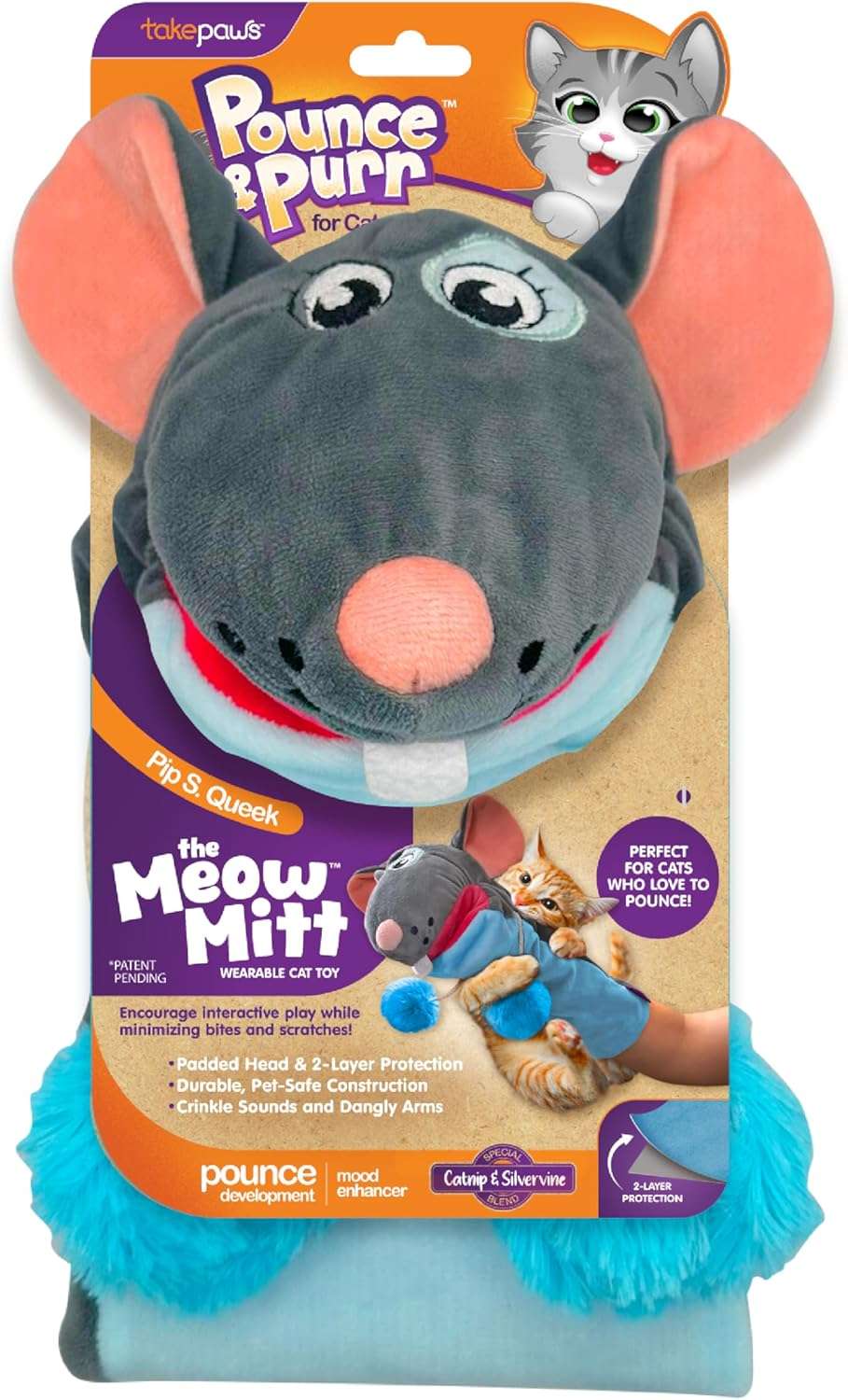 guante interactivo gatos protector manos peluche doble capa hierba gatera ideal para interior en chile