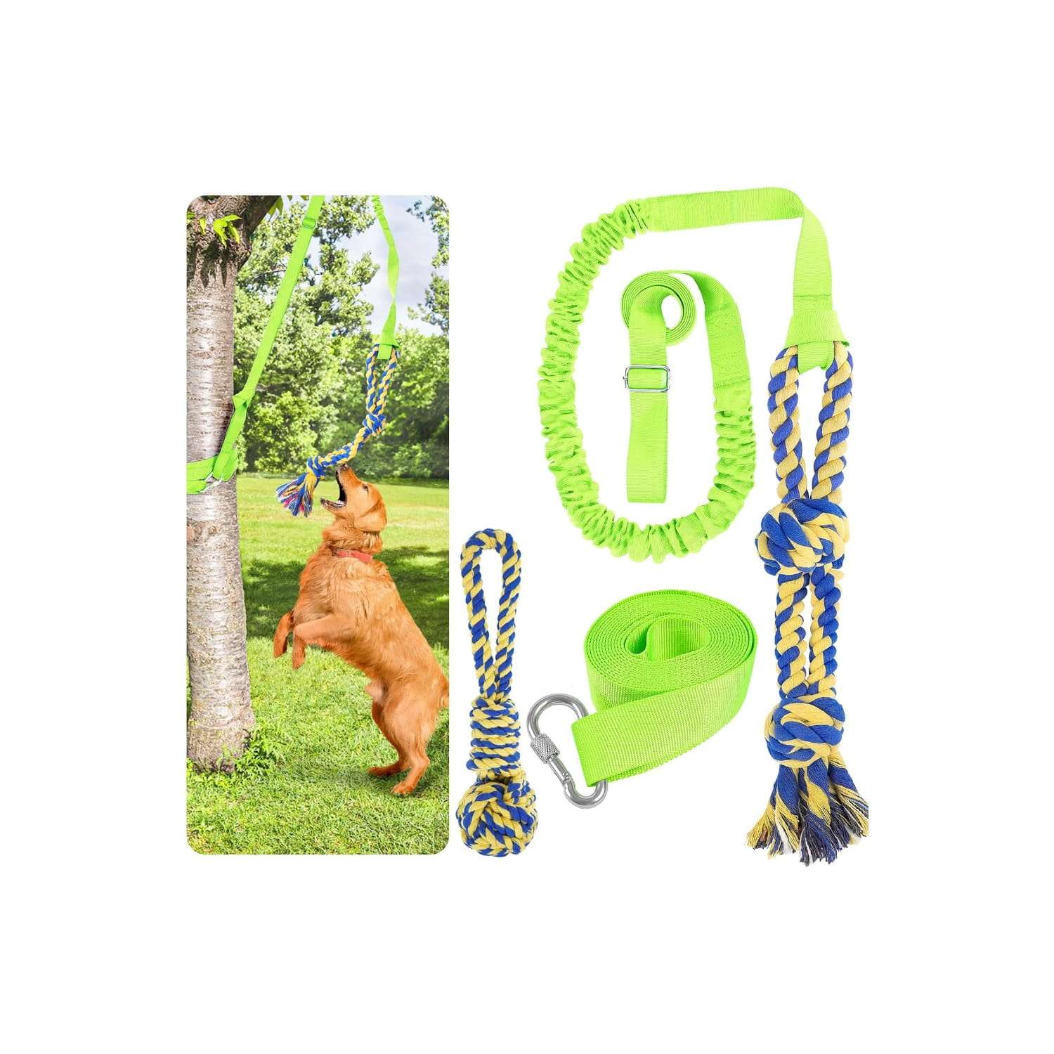 juguete colgante perros grandes tira y afloja exterior cuerda elastica 136 kilos ideal para patios en chile