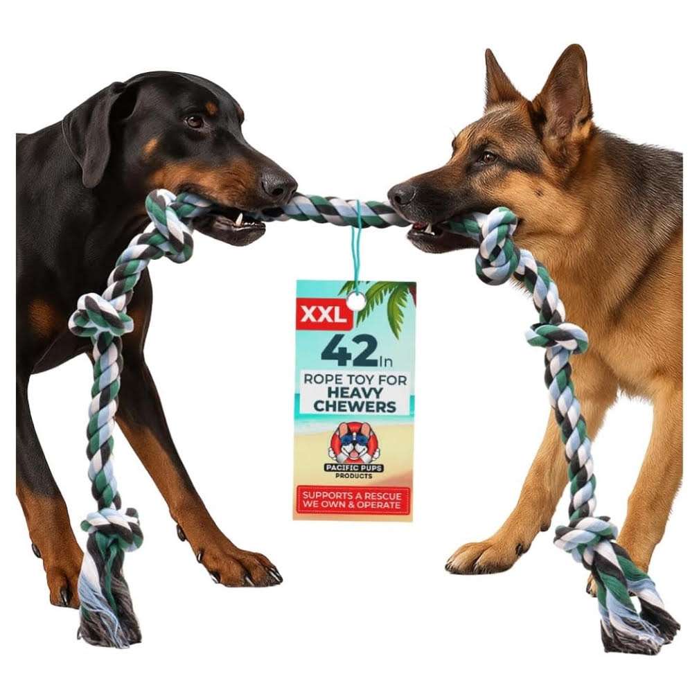 juguete cuerda perro xxl gigante 107 centimetros 6 nudos resistente ideal para perros grandes en chile