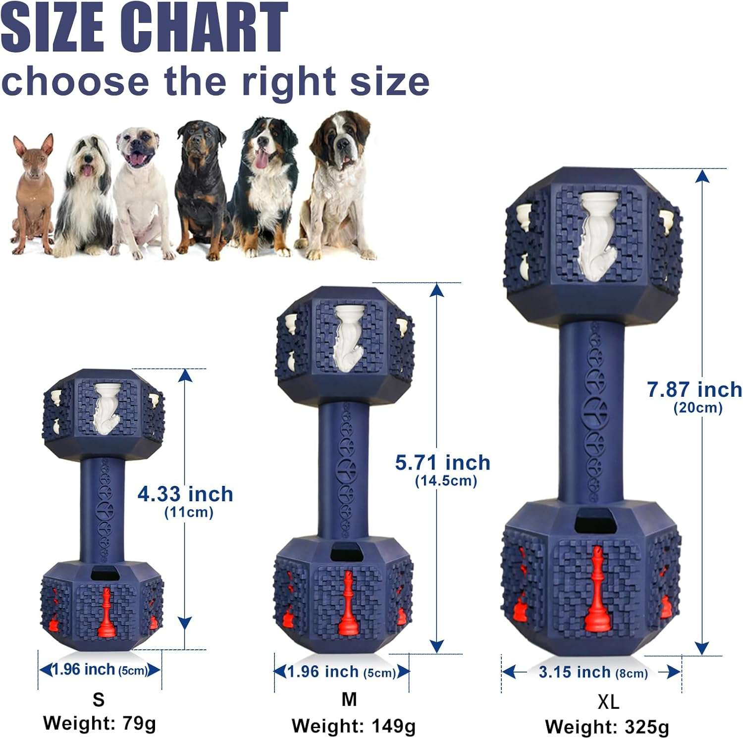 juguete masticable perros mancuerna goma resistente 249 kilos dispensador premios ideal para chile