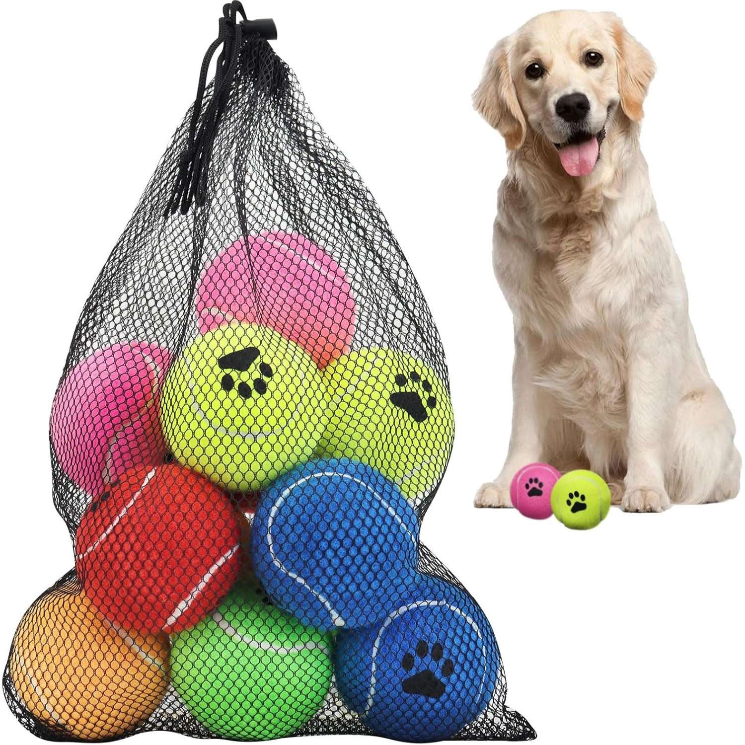 pack 12 pelotas tenis perros colores bolsa malla rebote controlado ideal para chile