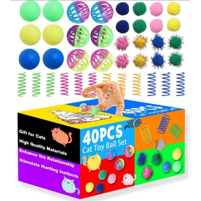 pack 40 juguetes interactivos gatos pelotas resortes interior chile