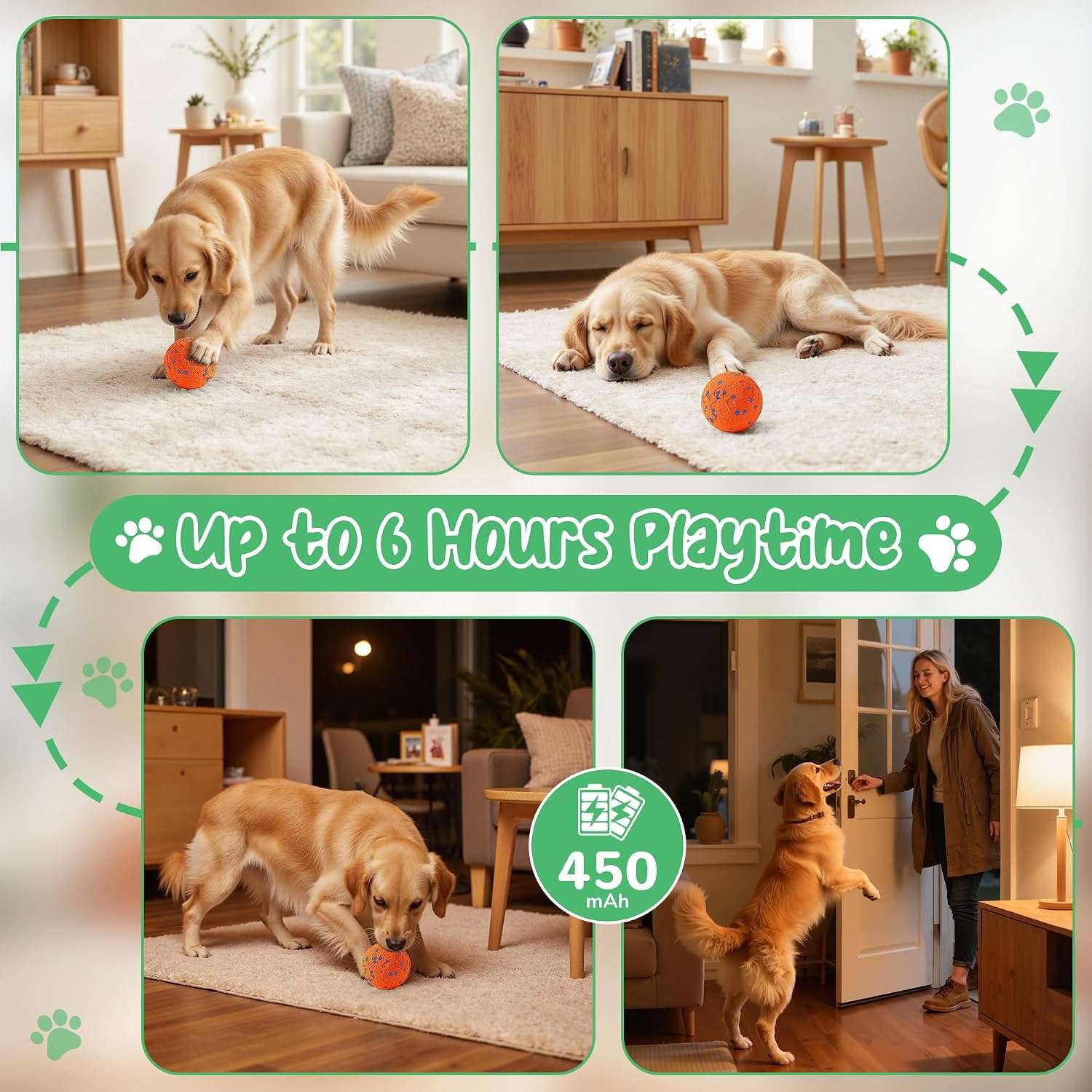 pelota inteligente perros automatica 8 centimetros usb resistente agua ideal para chile