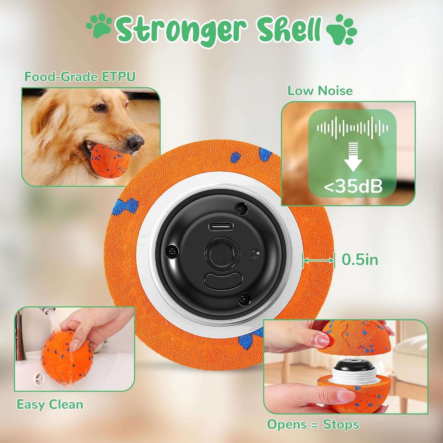 pelota inteligente perros automatica 8 centimetros usb resistente agua ideal para chile