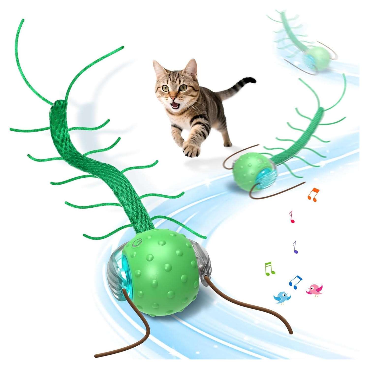 pelota interactiva gatos movimiento ciempies recargable usb sonido pajaro ideal para alfombra en chile