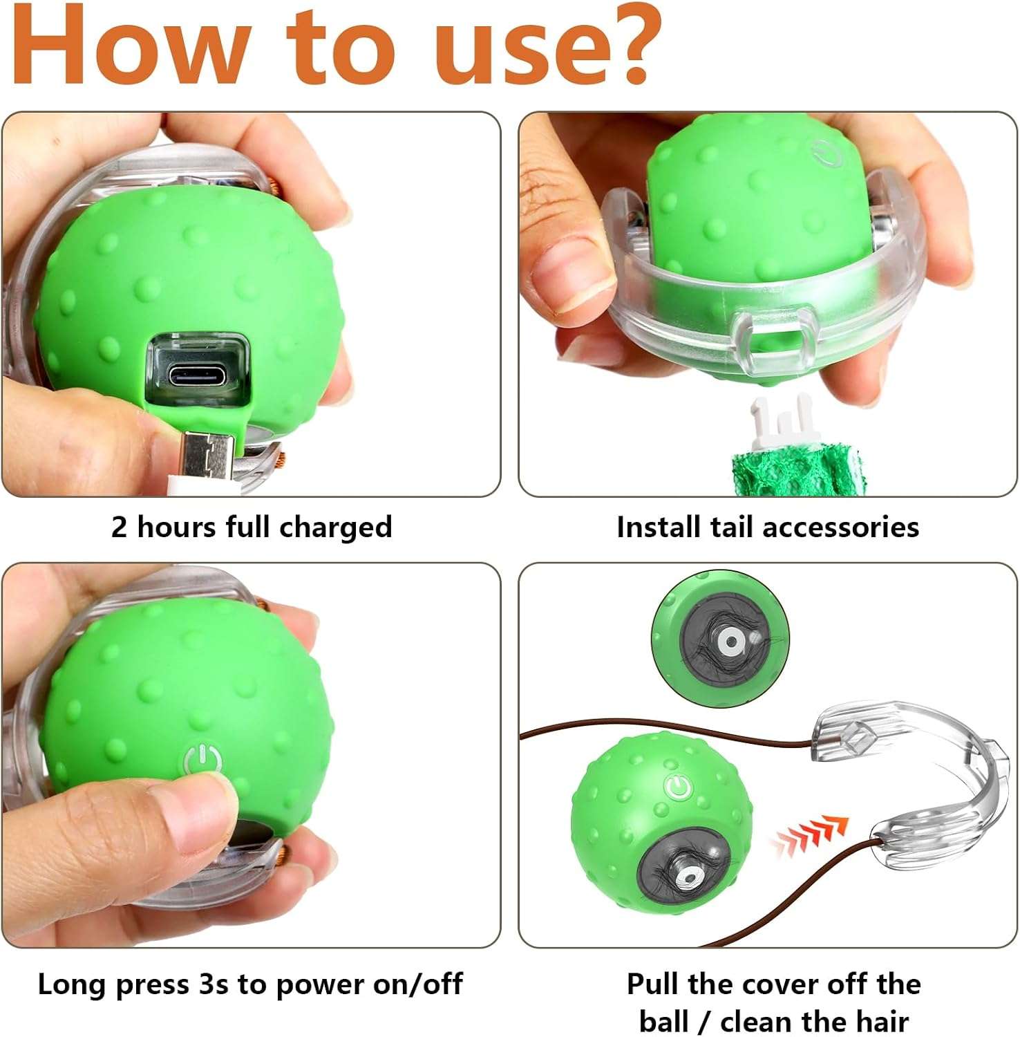 Pelota Interactiva Gatos Movimiento Ciempiés Recargable USB - Imagen 2