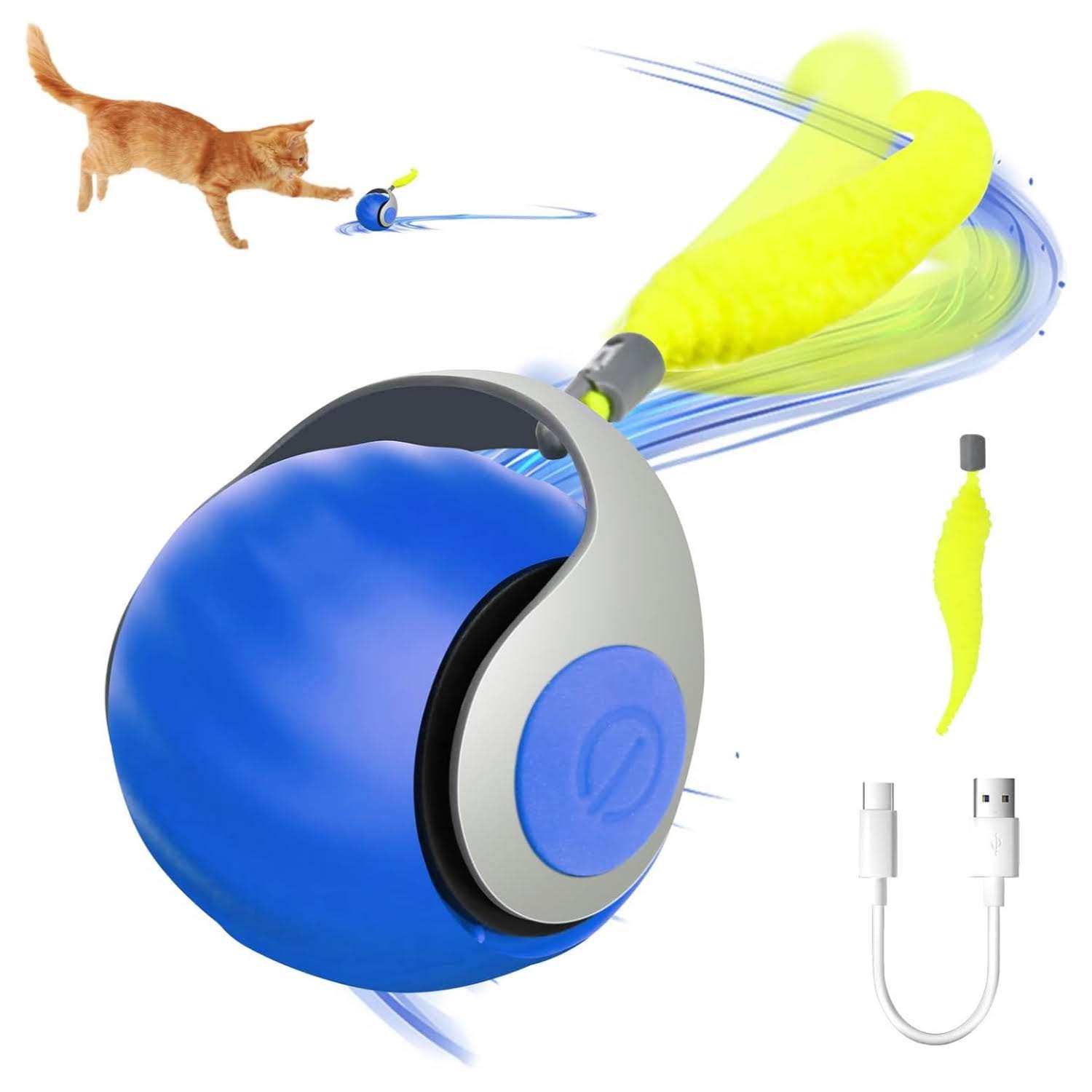 pelota inteligente interactiva gatos recargable movimiento automatico ideal para pisos y alfombras en chile