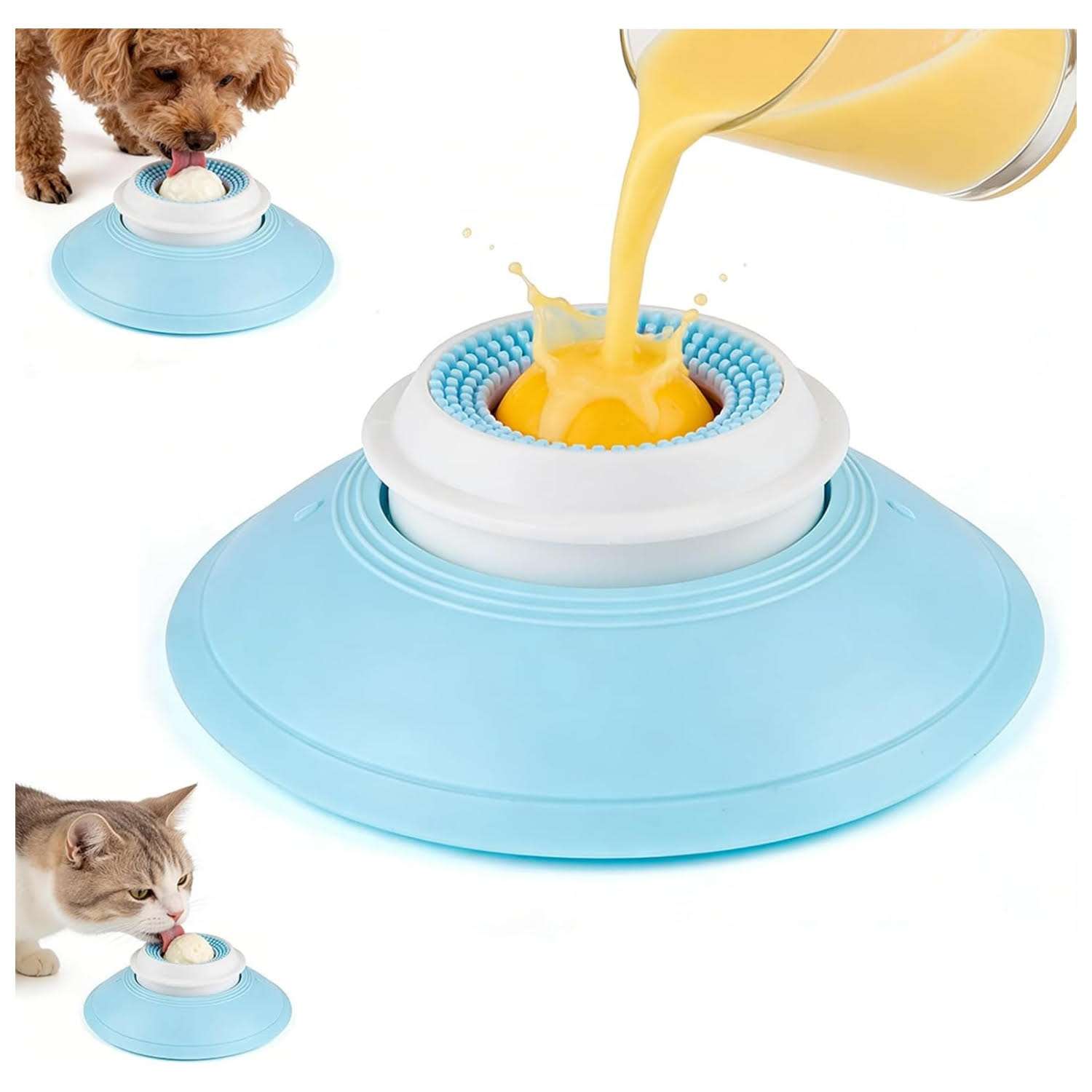 plato lamedor perro gato alimentador lento bola giratoria ventosa antideslizante chile