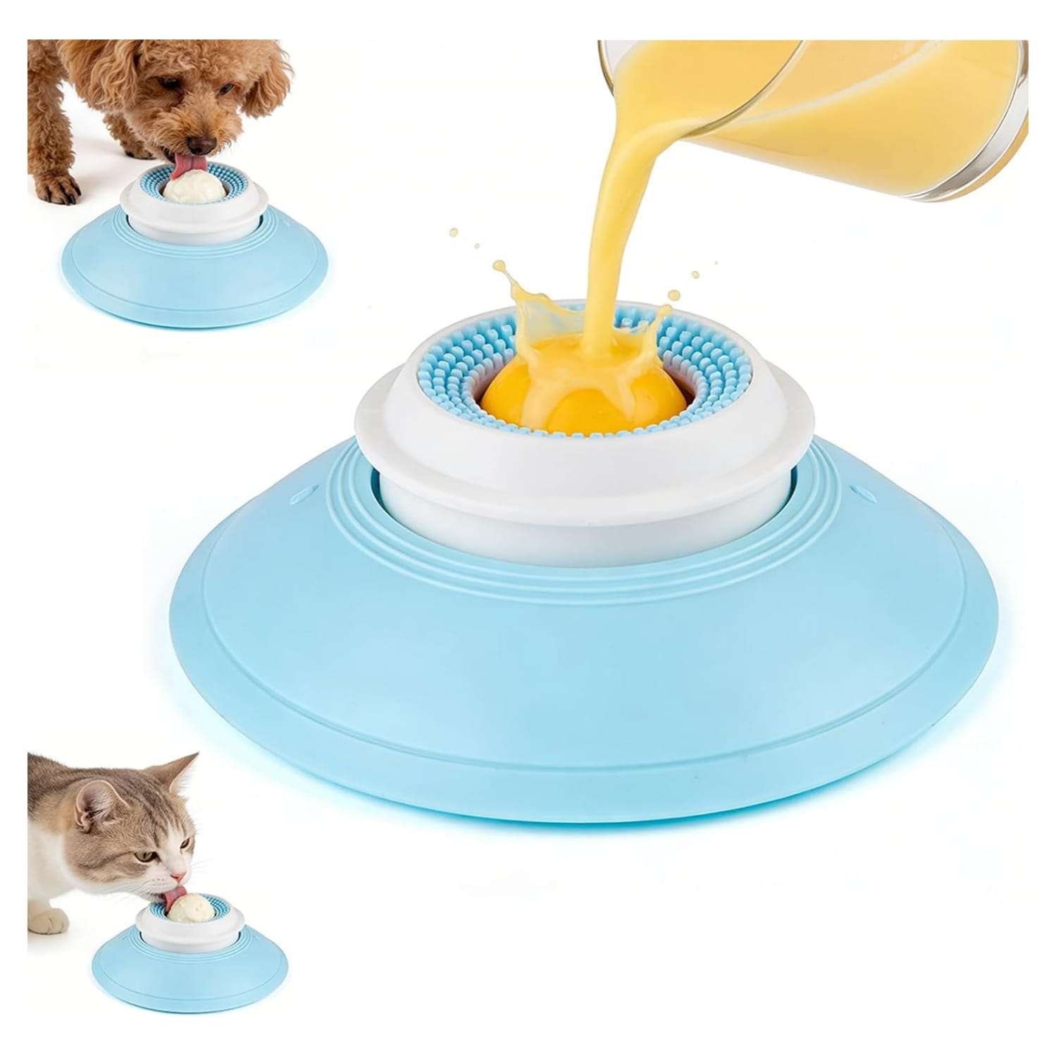 plato lamedor perro gato alimentador lento bola giratoria ventosa antideslizante chile