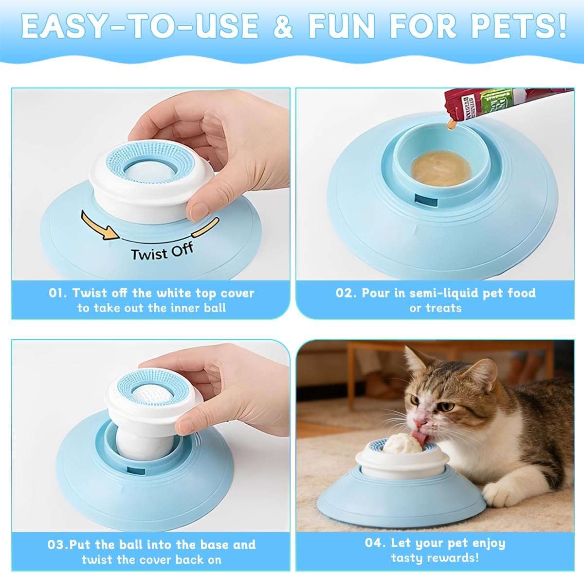 plato lamedor perro gato alimentador lento bola giratoria ventosa antideslizante chile