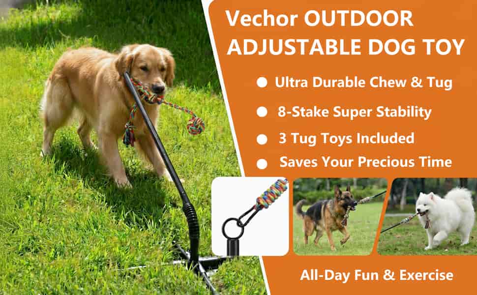 poste interactivo perros tira y afloja exterior 3 cuerdas ajustable 114 centimetros ideal para patios en chile