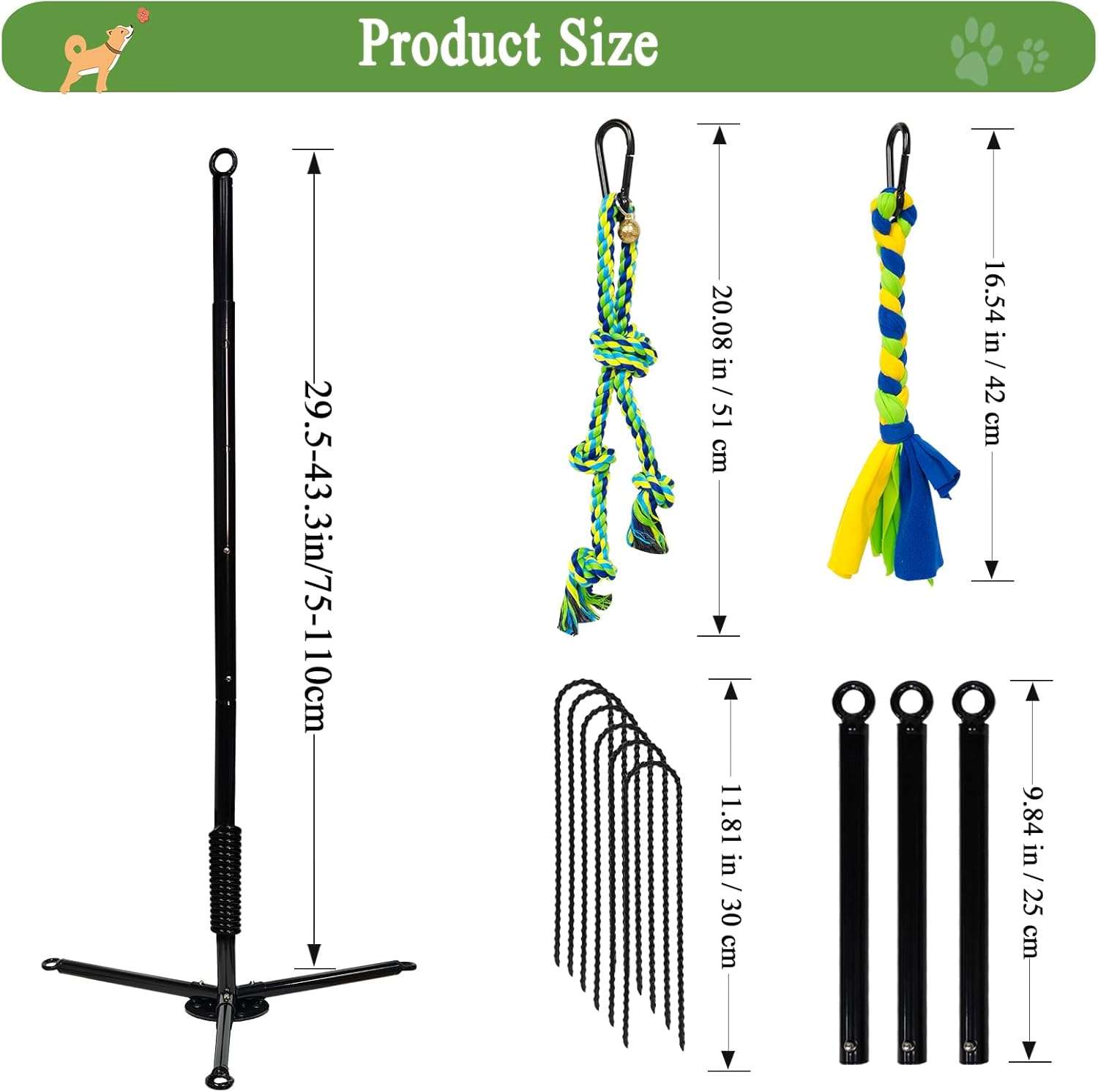 poste interactivo perros tira y afloja exterior triple anclaje campanas 27 kilos ideal para patios en chile