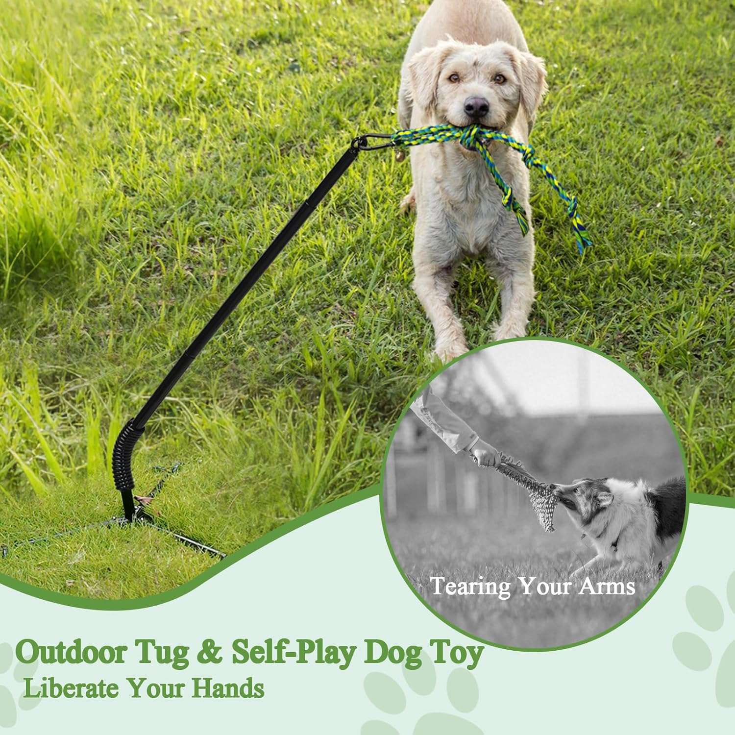 poste interactivo perros tira y afloja exterior triple anclaje campanas 27 kilos ideal para patios en chile