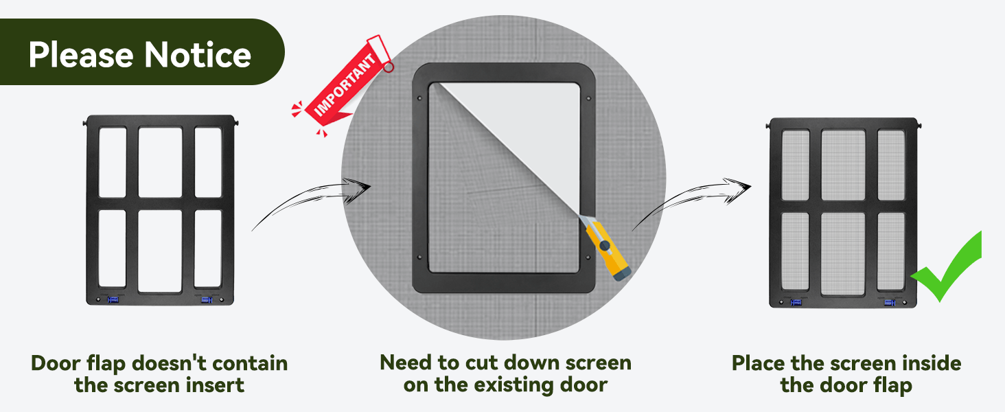 Puerta mosquitera magnetica de 34 por 44 centimetros con cerradura para perros y gatos grandes