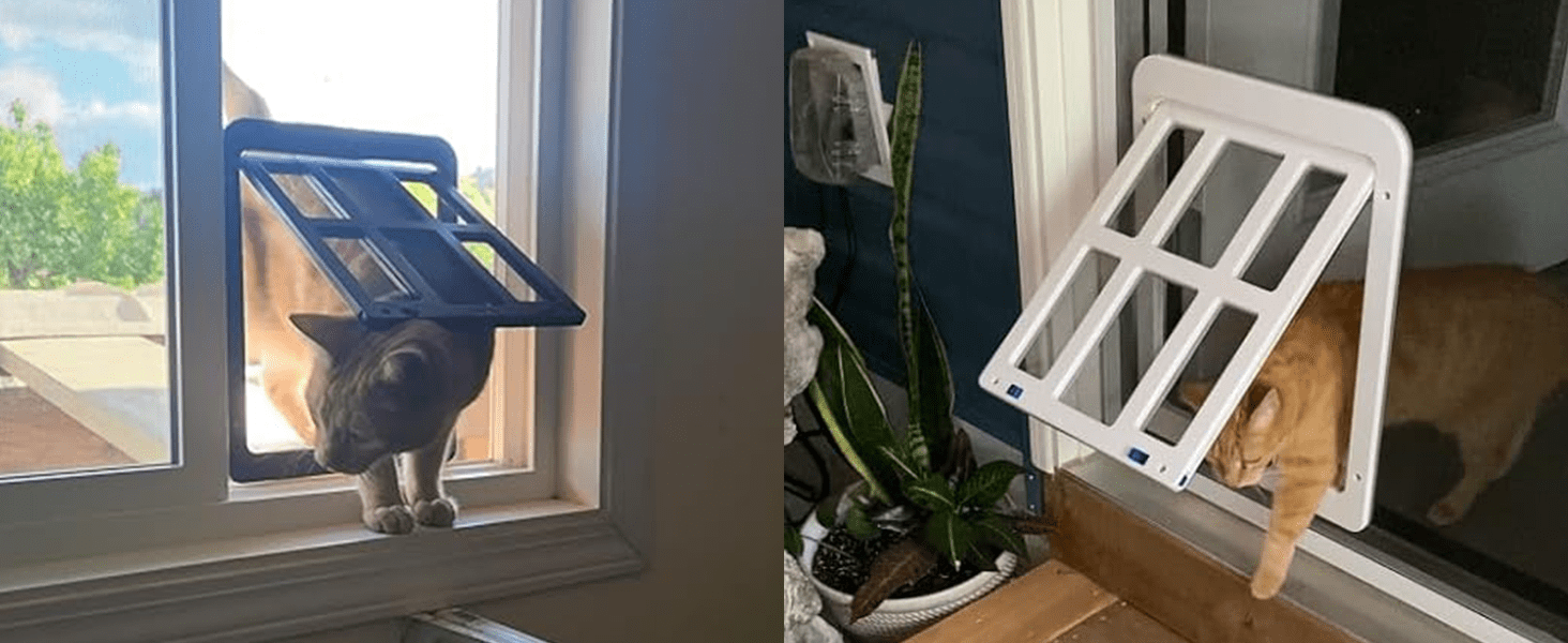 Puerta mosquitera magnetica de 34 por 44 centimetros con cerradura para perros y gatos grandes