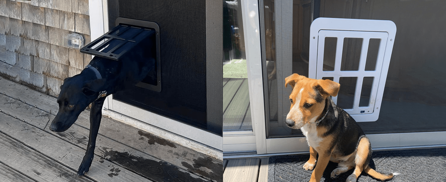 Puerta mosquitera magnetica de 34 por 44 centimetros con cerradura para perros y gatos grandes