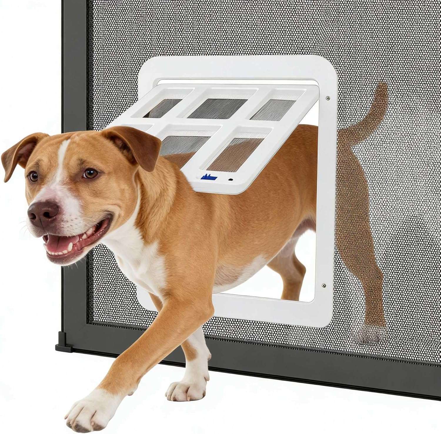 Puerta mosquitera magnetica de 34 por 44 centimetros con cerradura para perros y gatos grandes