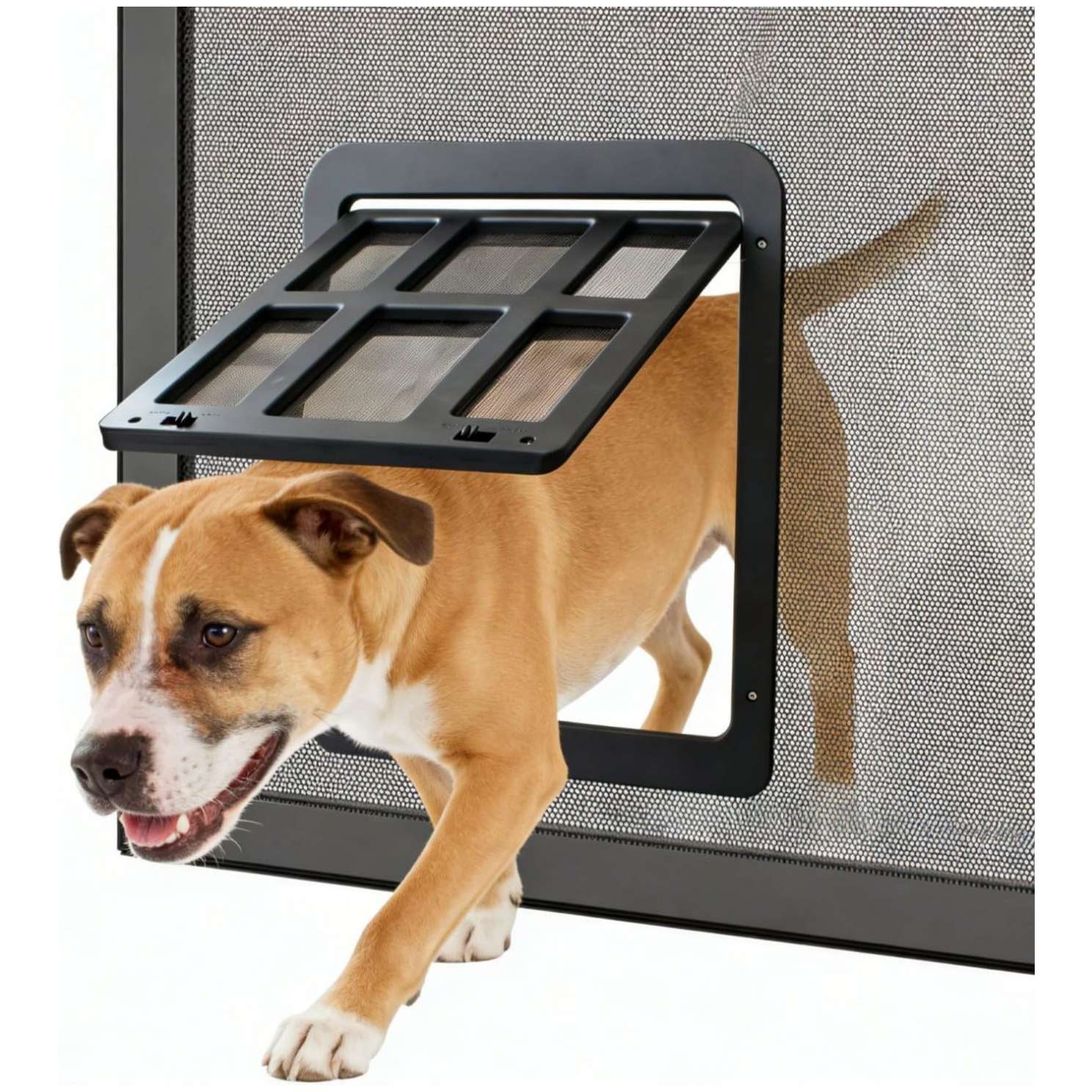 Puerta mosquitera magnetica de 34 por 44 centimetros con cerradura para perros y gatos grandes