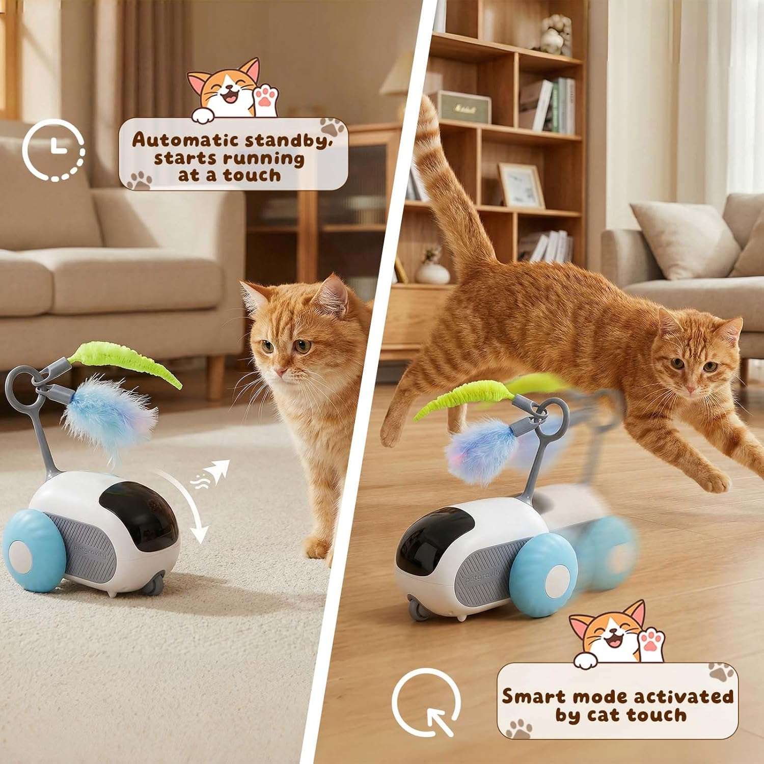 juguete interactivo gatos raton automatico recargable usb control remoto ideal para interior en chile