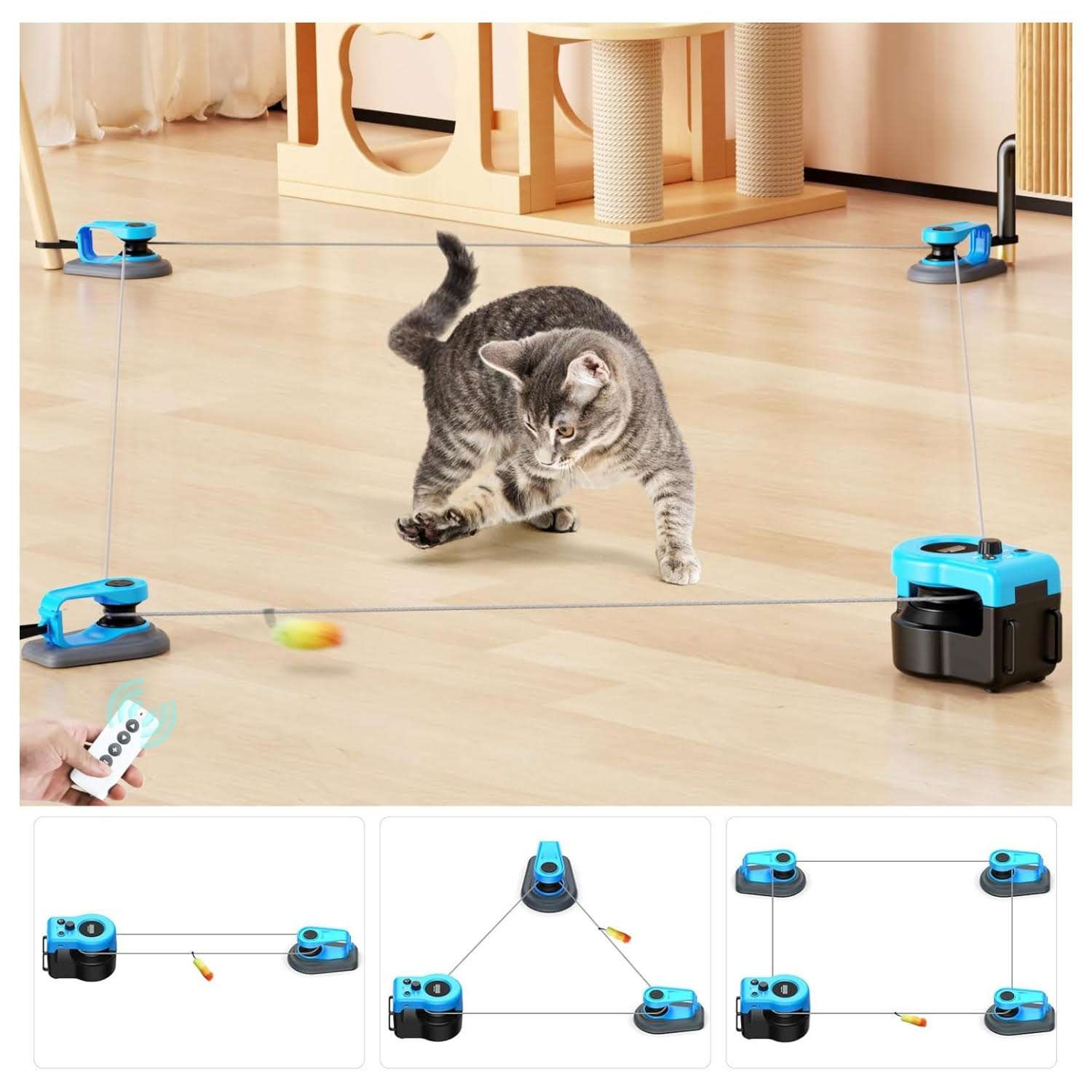 juguete interactivo gatos automatico asfrost raton plumas control remoto ideal para michis en chile