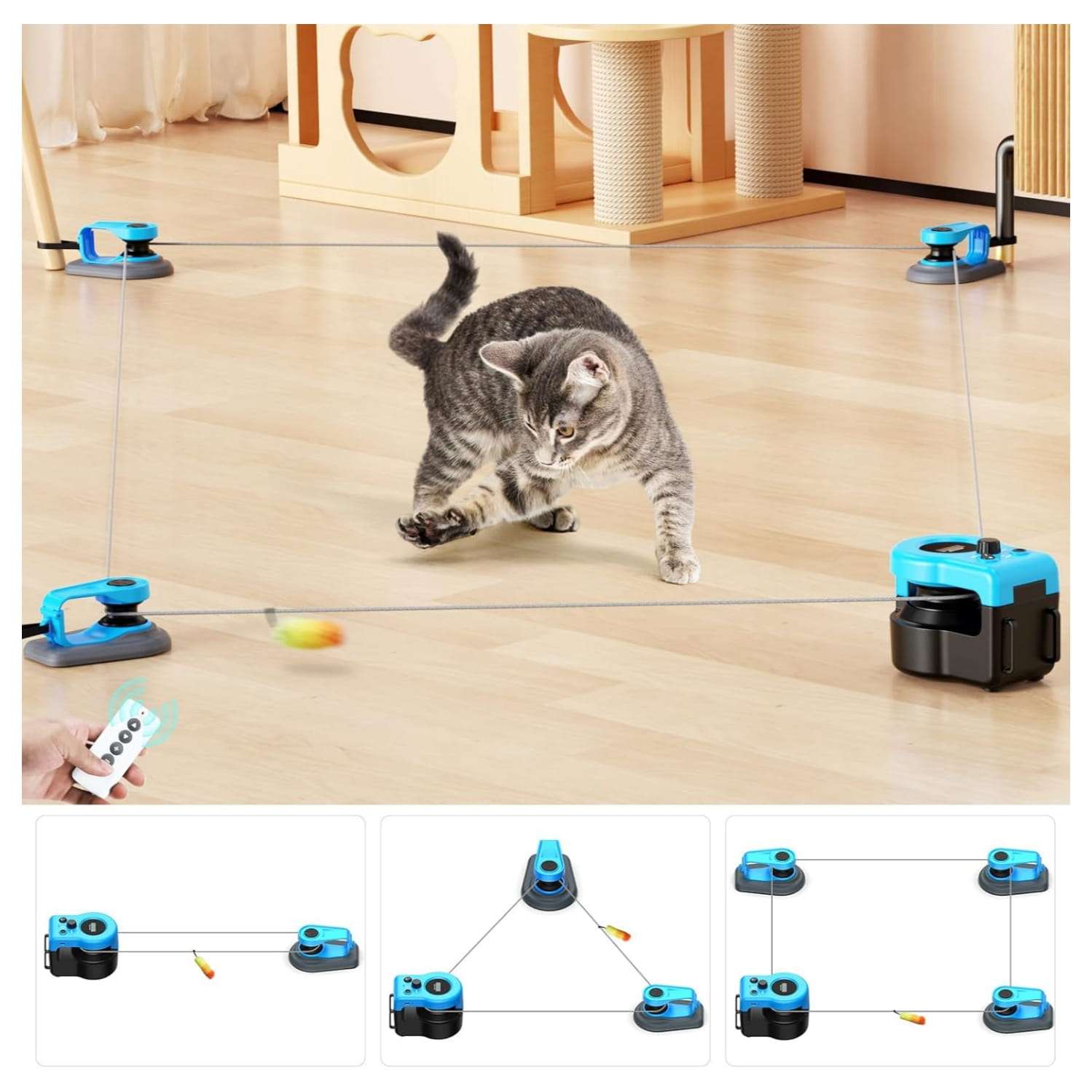 juguete interactivo gatos automatico asfrost raton plumas control remoto ideal para michis en chile