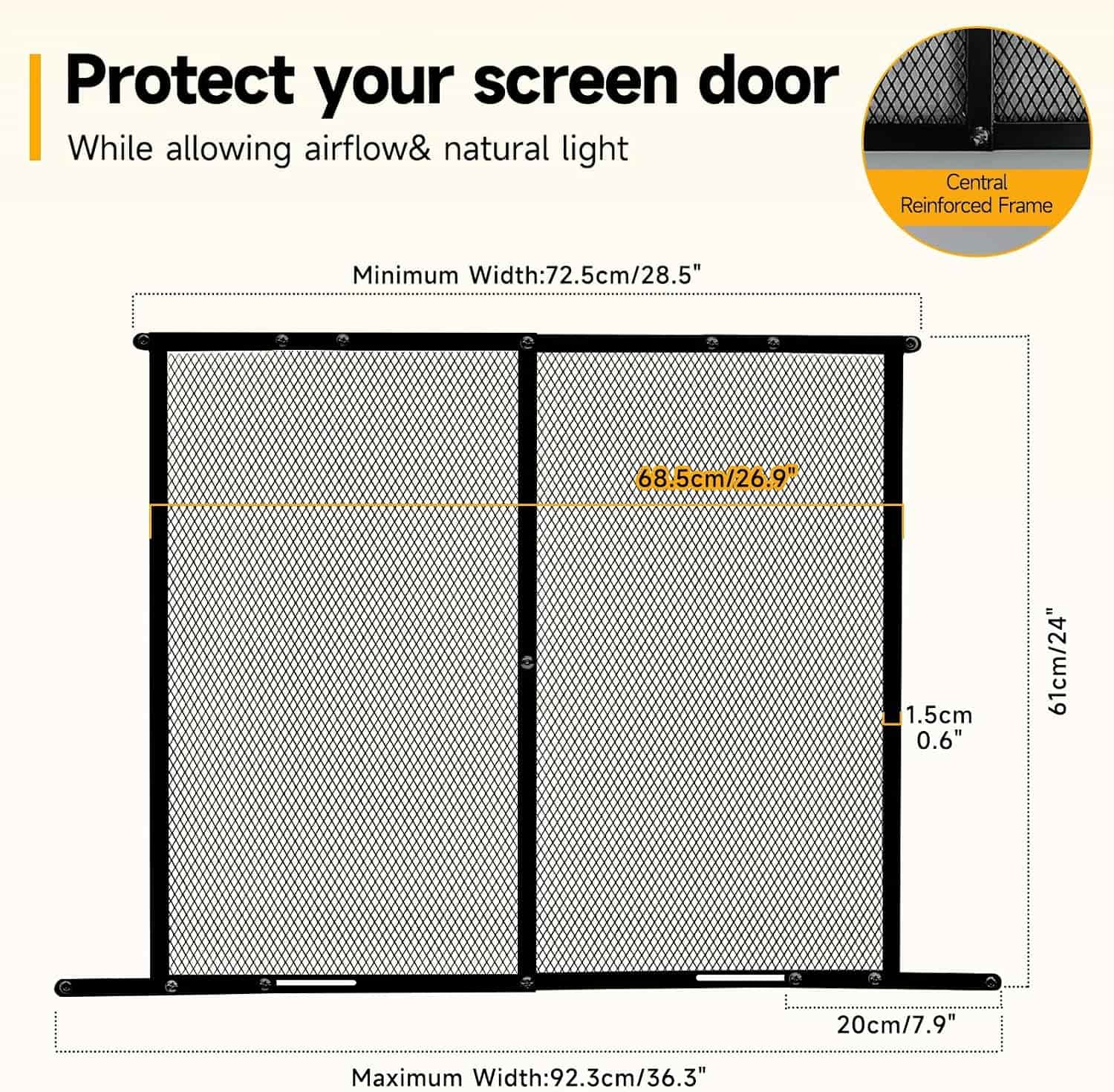 Protege la malla de tu motorhome o terraza contra los rasgunos con esta rejilla de aluminio para mascotas.