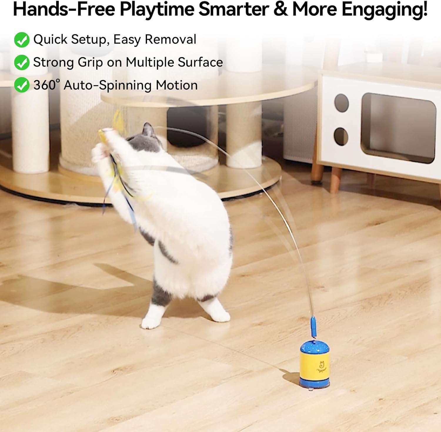 varita automatica gatos juguete interactivo ventosa 70 centimetros recargable chile