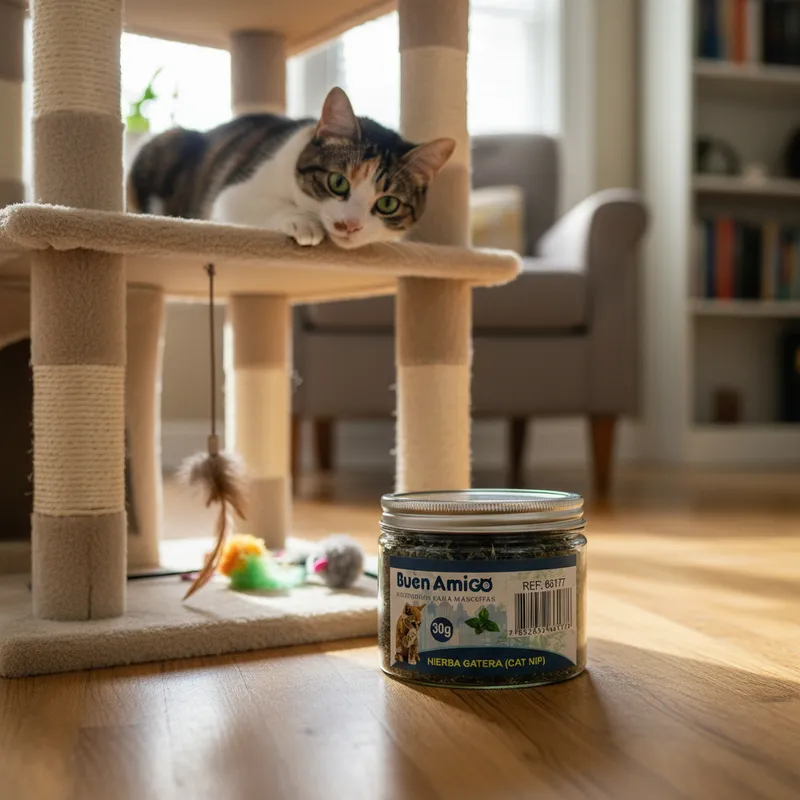 catnip hierba gatera buen amigo 30 gramos frasco organico estimulante gatos bolas de pelo ideal para chile