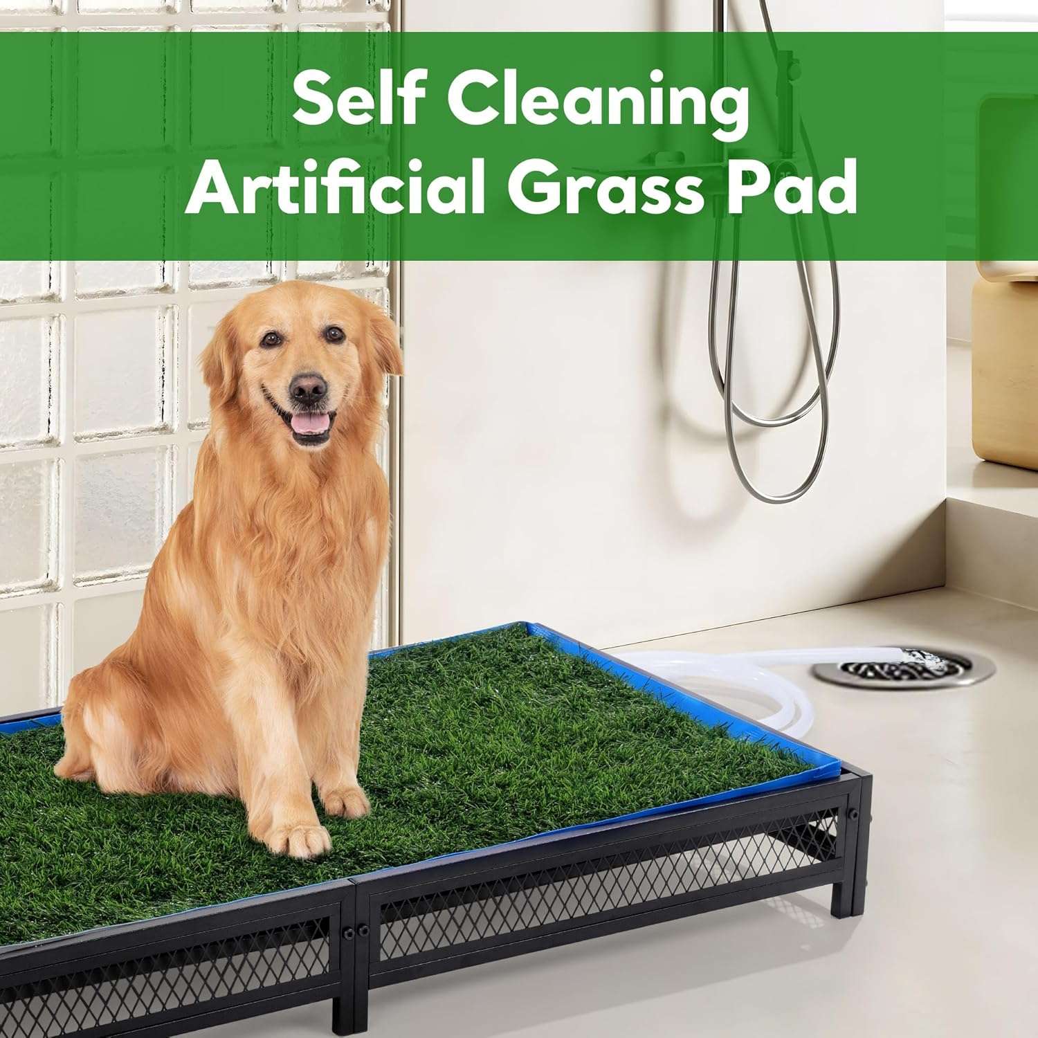 baño orinal perros pasto sintetico interior exterior drenaje manguera 64x58x15 centimetros ideal para chile