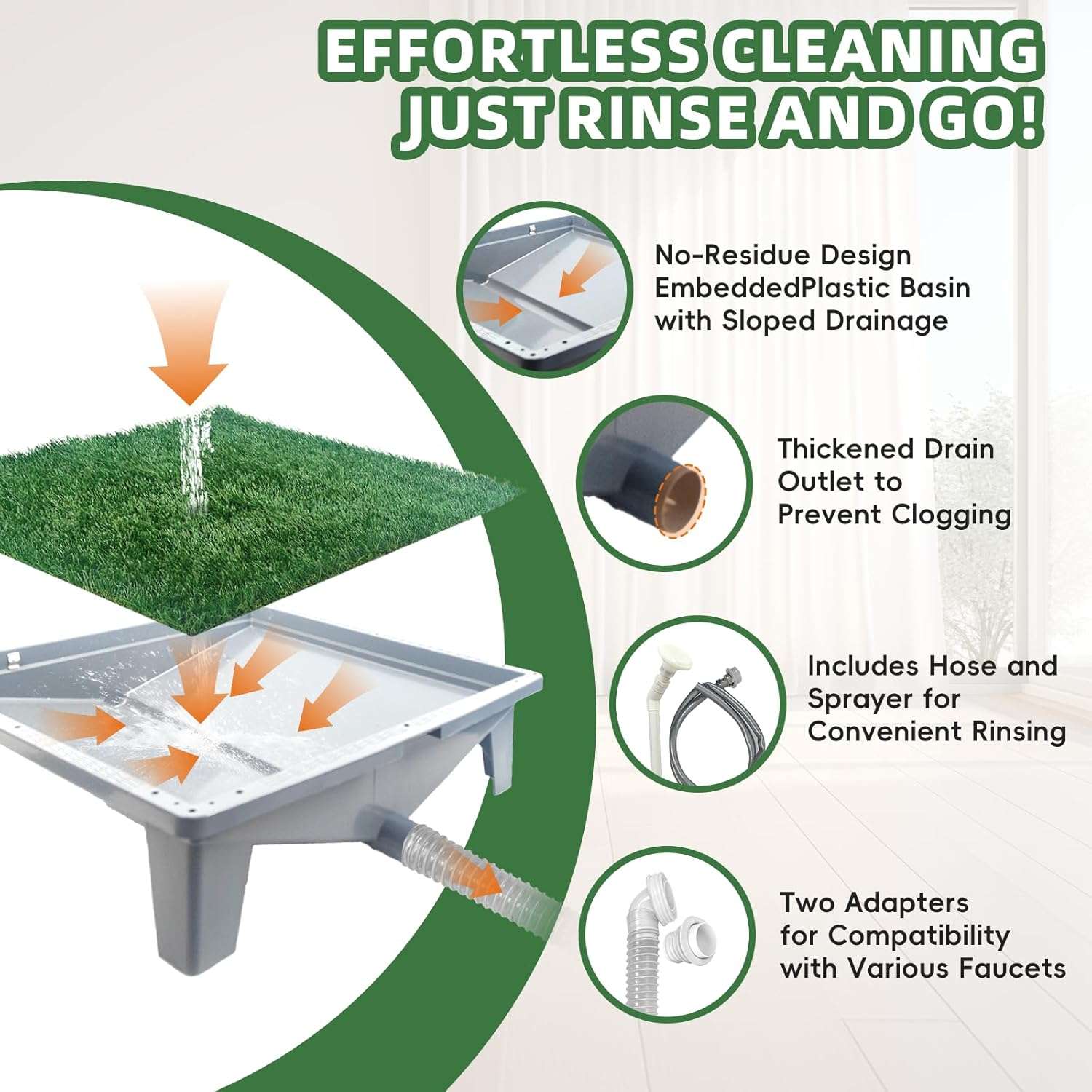 baño orinal perros pasto sintetico interior exterior drenaje 60x60x22 centimetros ideal para chile