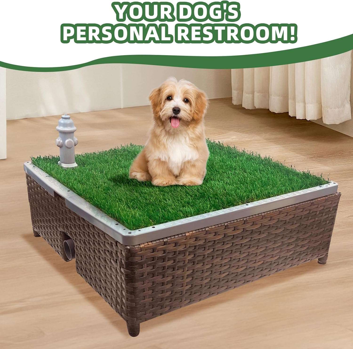 baño orinal perros pasto sintetico interior exterior drenaje 60x60x22 centimetros ideal para chile