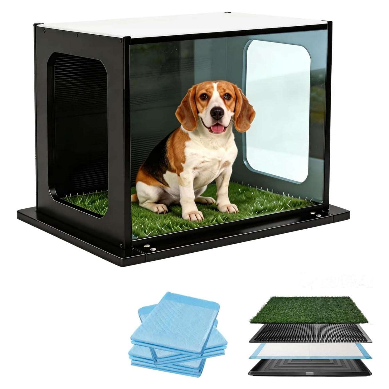 baño orinal perros interior exterior pasto sintetico paredes altas antisalpicaduras 80x56 centimetros ideal para chile