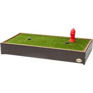 baño orinal perros exterior pasto sintetico aspersores drenaje automatico mimbre resina 127x66x18 centimetros ideal para chile