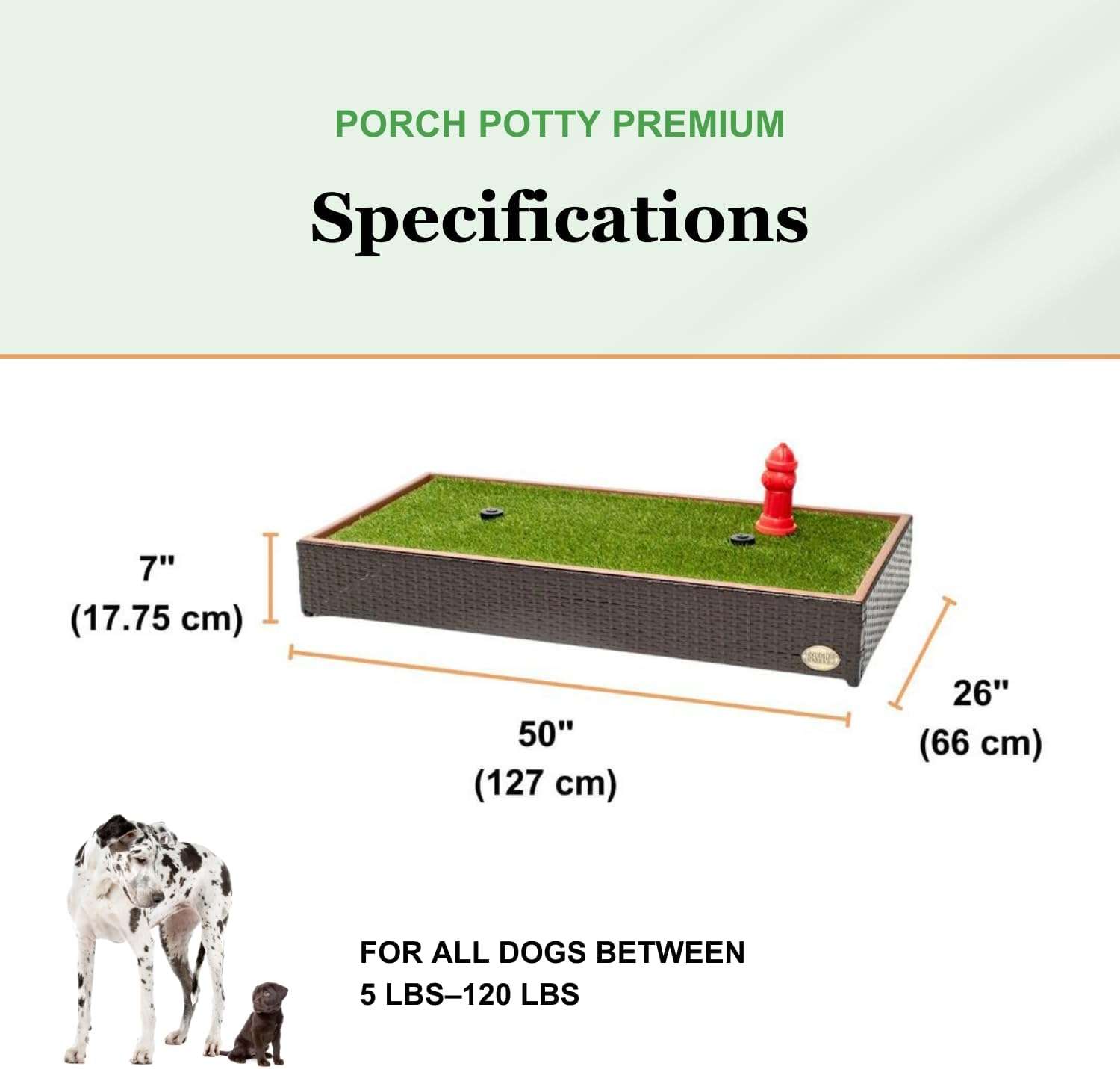 baño orinal perros exterior pasto sintetico aspersores drenaje automatico mimbre resina 127x66x18 centimetros ideal para chile