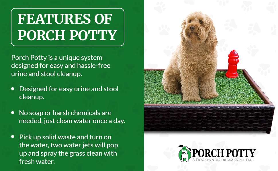 baño orinal perros exterior pasto sintetico aspersores drenaje automatico mimbre resina 127x66x18 centimetros ideal para chile