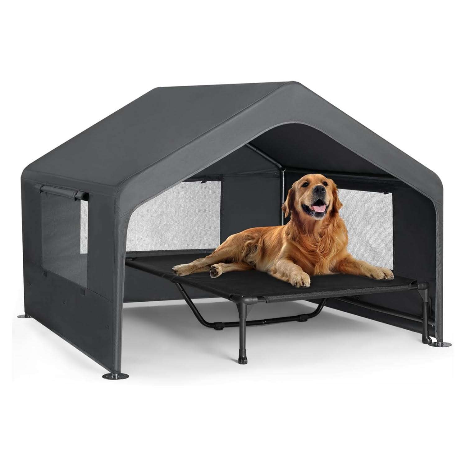 casa carpa perros exterior cama elevada impermeable ventanas 124x80x76 centimetros ideal para chile