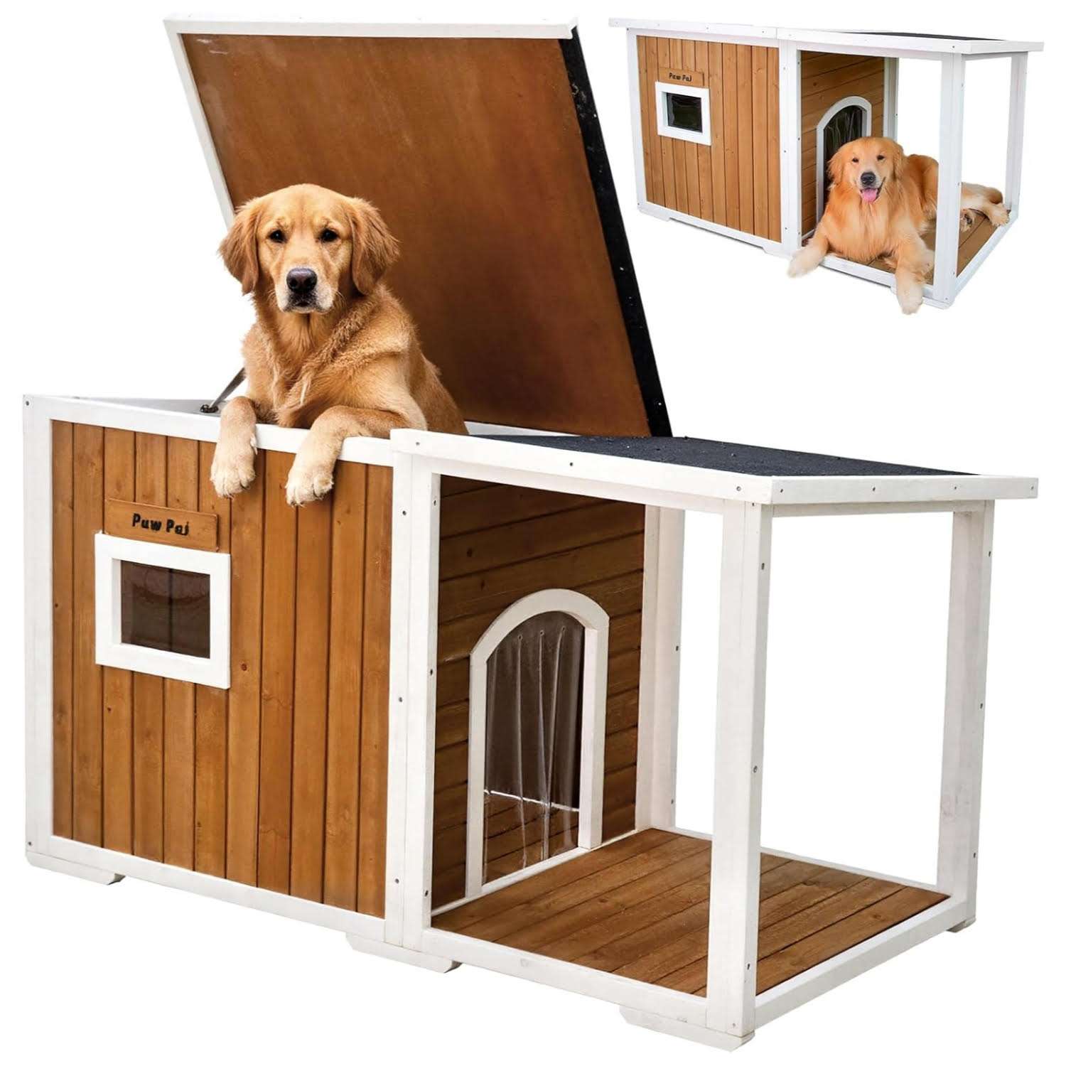 casa de madera perros grandes exterior impermeable terraza techo asfalto 150x80x83 centimetros ideal para chile