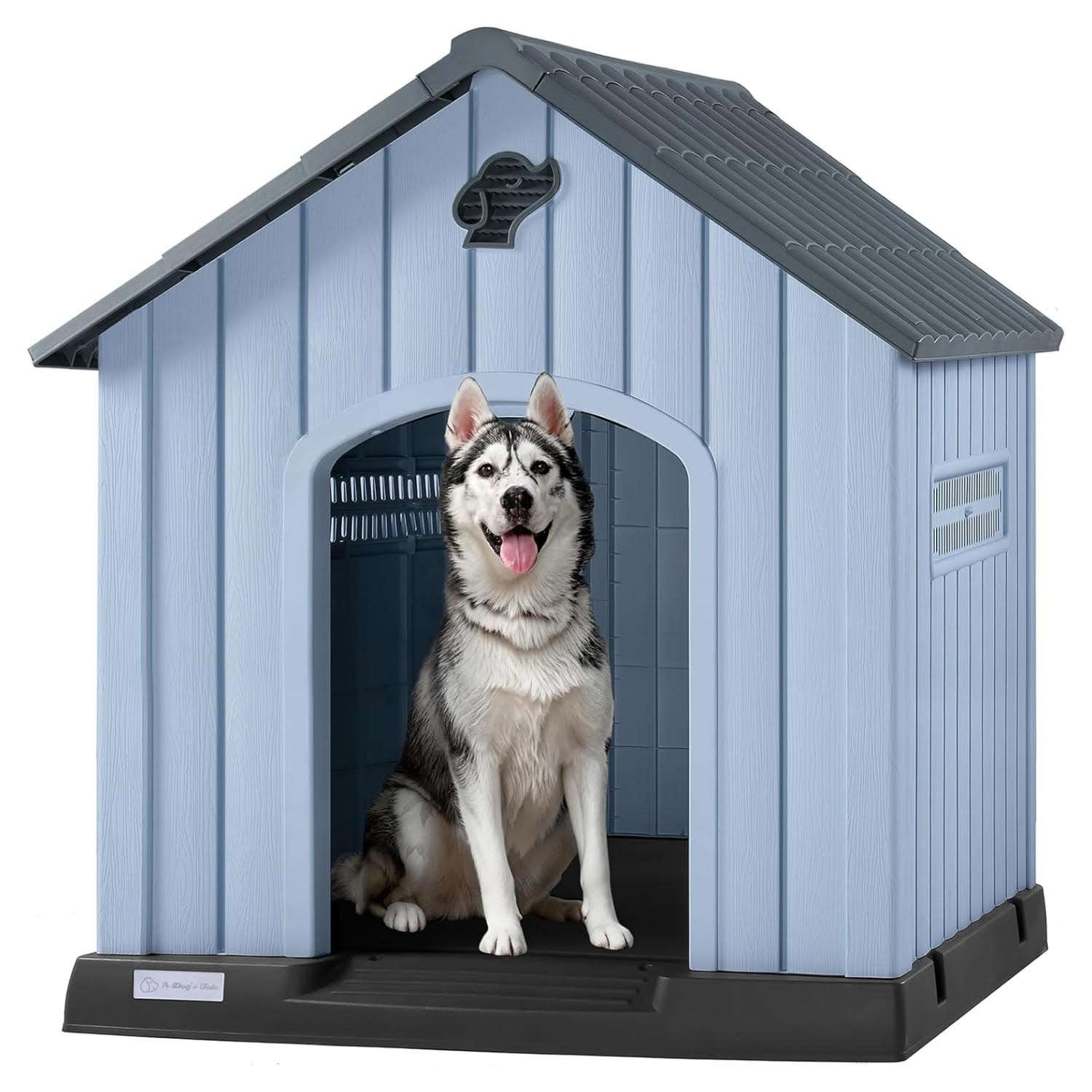 casa de plastico perros grandes exterior impermeable rejillas ocultas suelo elevado 94x102x102 centimetros ideal para chile