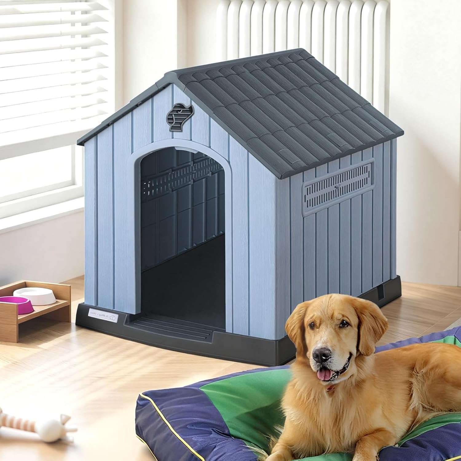 Casa De Perros Exterior Plástico Ventilada Impermeable Polipropileno - Imagen 5